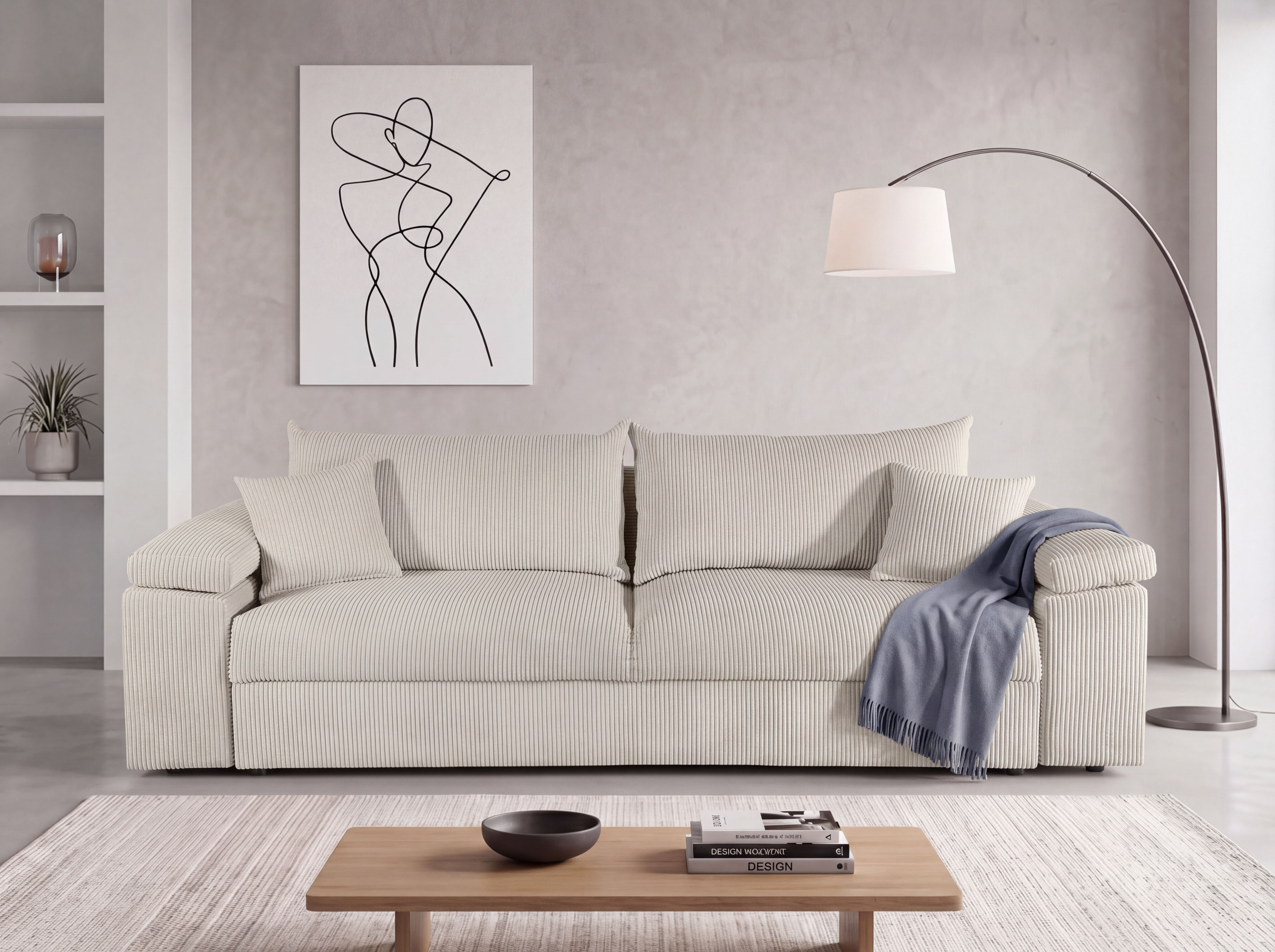 COLLECTION AB Schlafsofa "Mara, B: 249 cm, Liegefl. 139x195 cm" Dauer-Schlaffunktion, Bettkasten & Federkern, wahlweise mit Topper