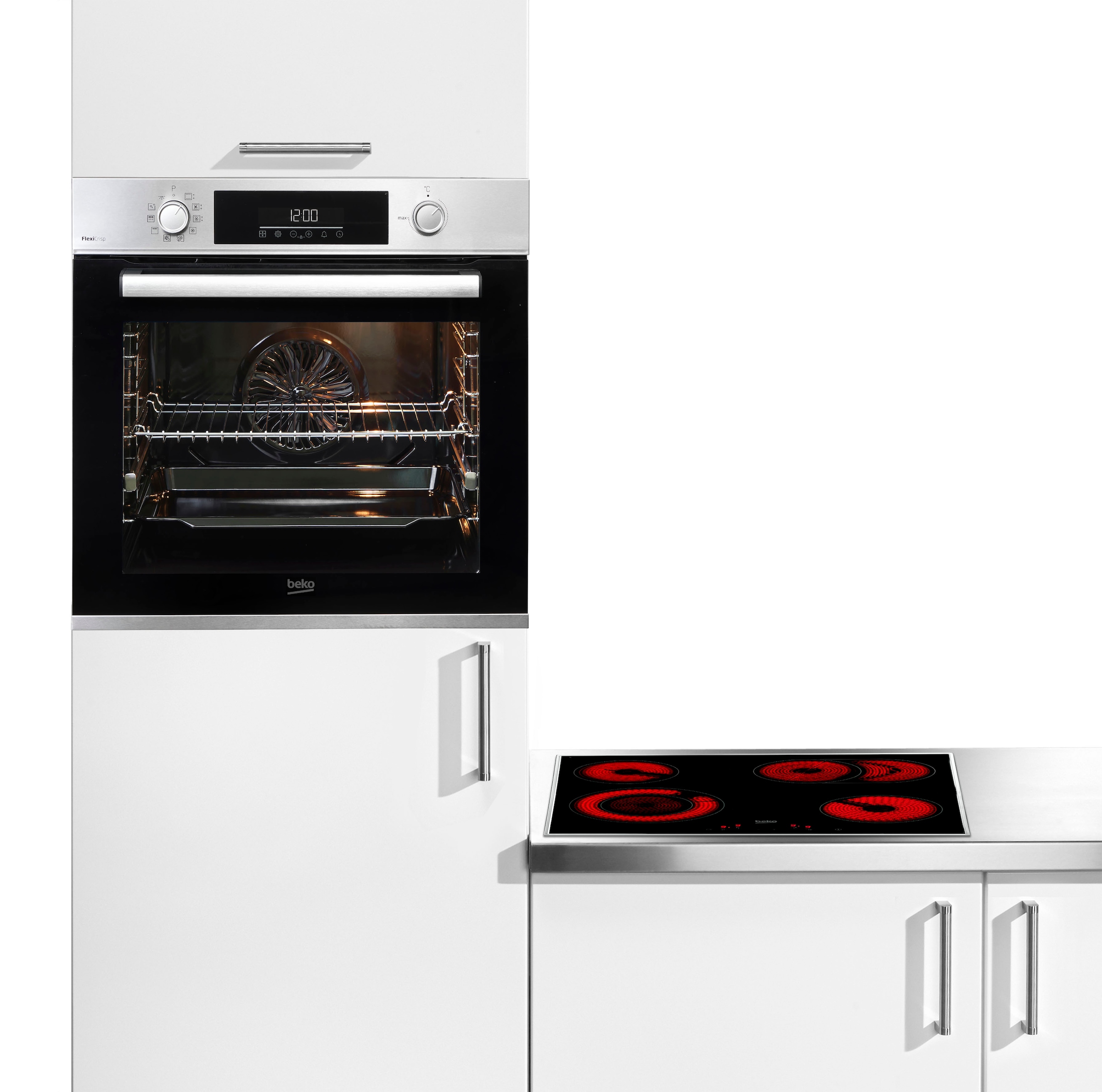 BEKO Backofen-Set »BBSM12320XMPEF« mit 1-fach-Teleskopauszug Pyrolyse-Selbstreinigung