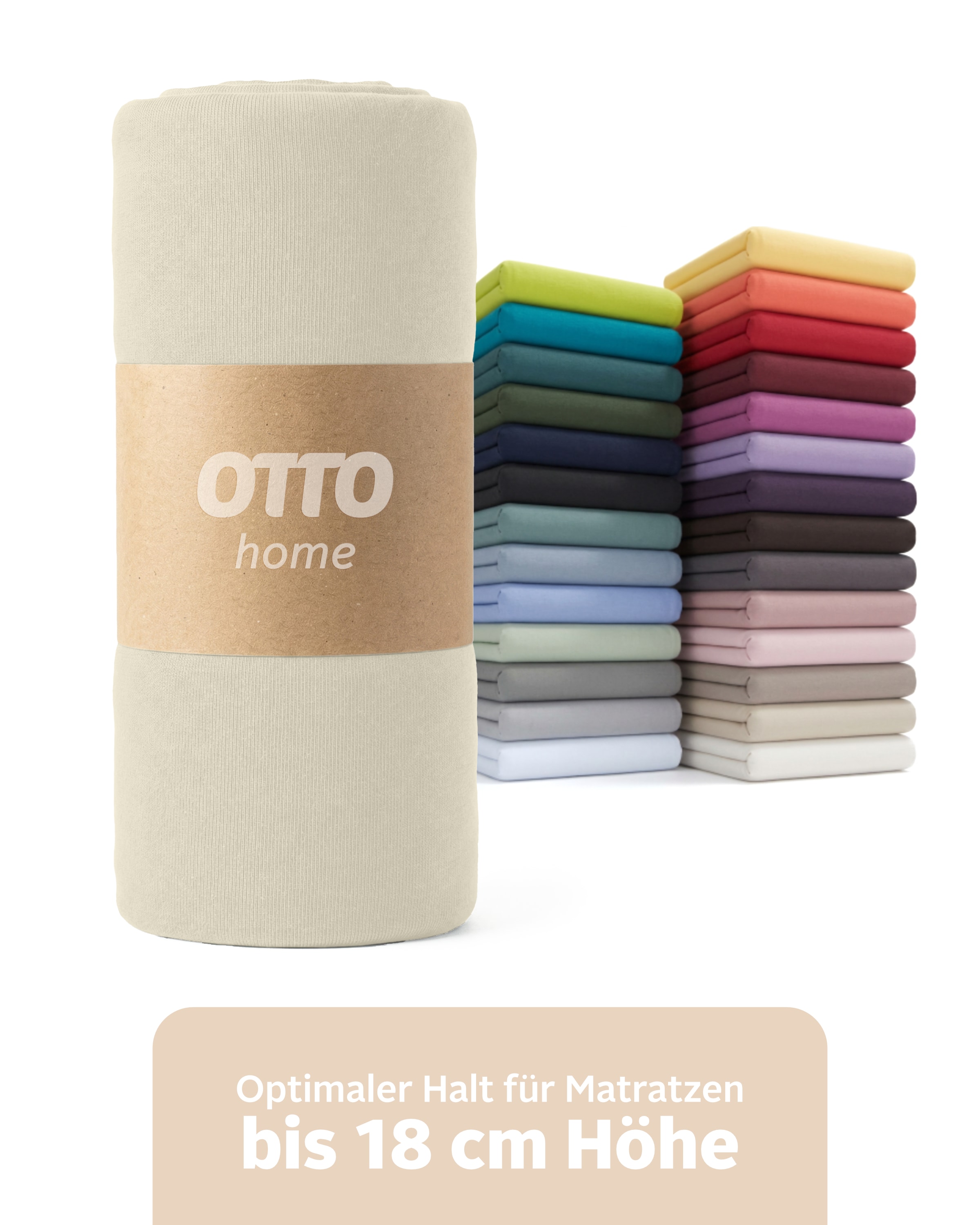 OTTO home "PHYSALIS in BASIC und PREMIUM Qualität, 100% Baumwolle" für Matratzen bis 18 cm Höhe, Bettlaken, Spannbetttuch, pflegeleicht