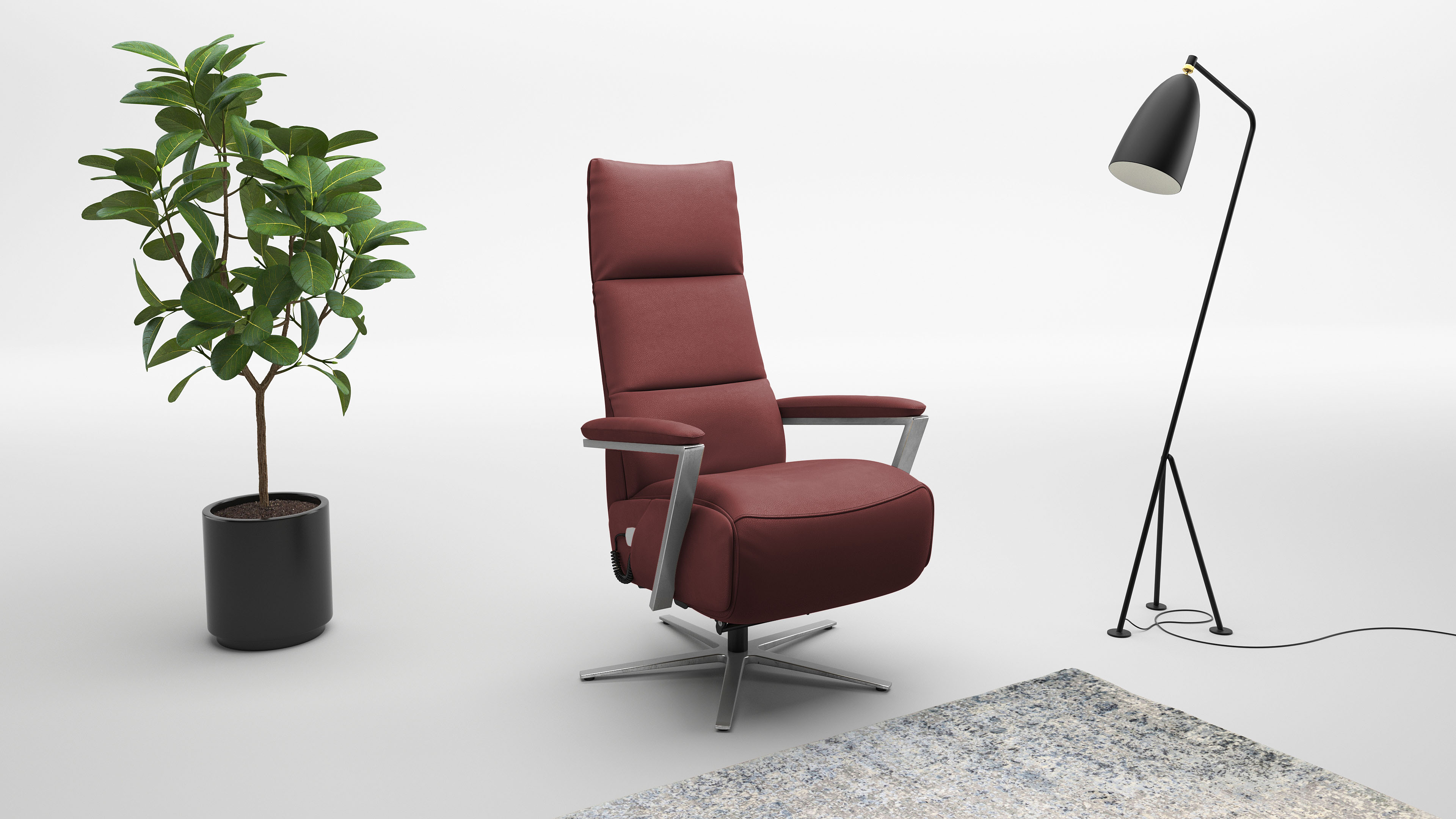 sit&more "Vario Comfort, inkl. Kopfteilverstellung & 360 Drehfunktion" mit Herz-Waage-Funktion & 3 Motoren, Höhe der Armlehnen 60cm