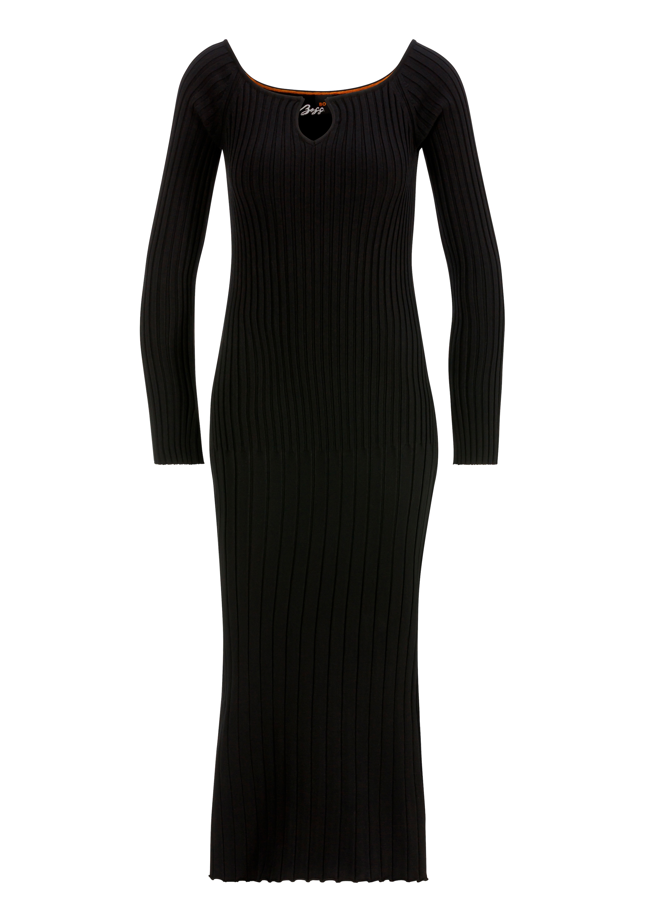 BOSS ORANGE Strickkleid "Flimt Premium Damenmode" mit Metalllabel günstig online kaufen