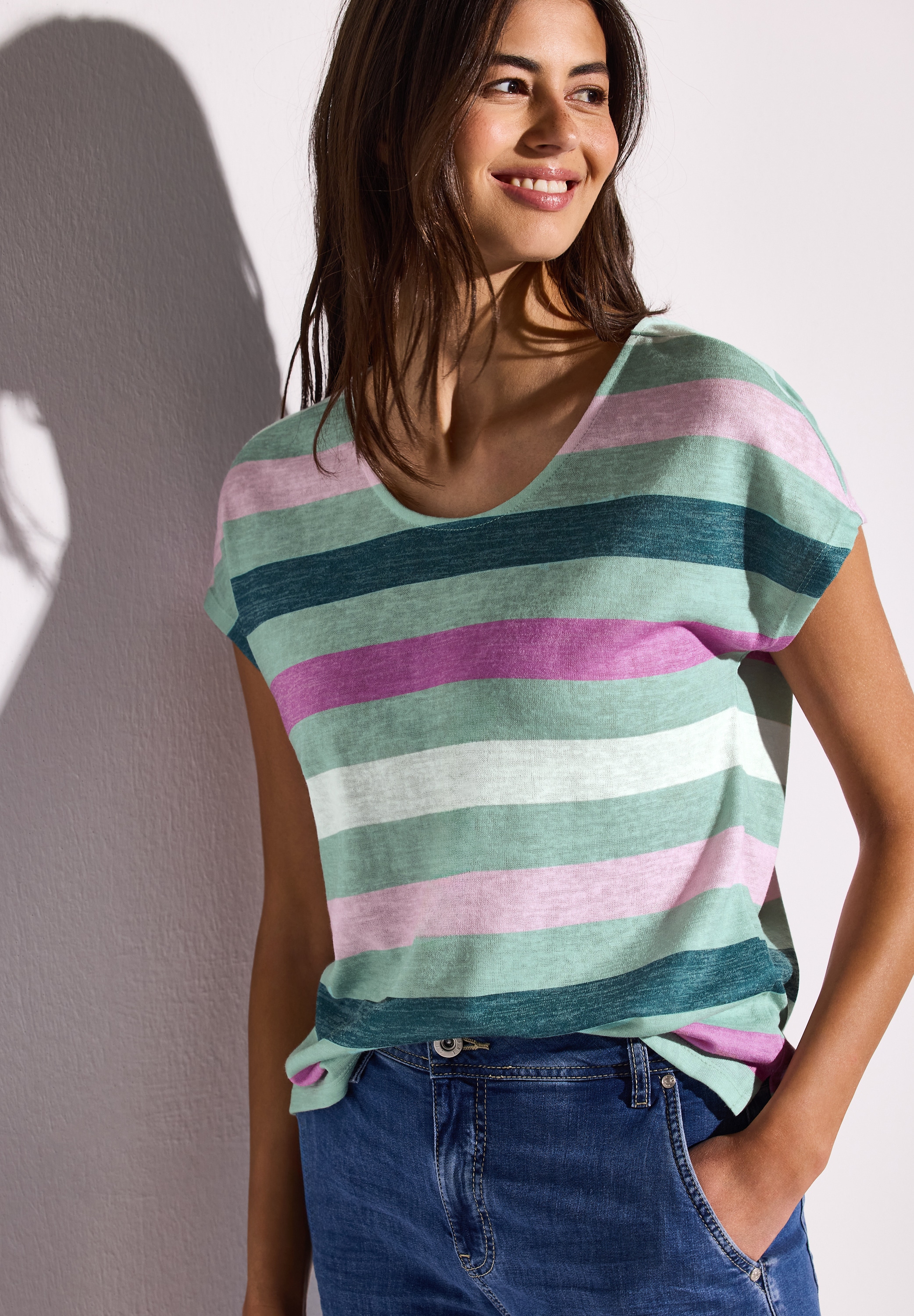 STREET ONE Shirttop, mit Streifenmuster