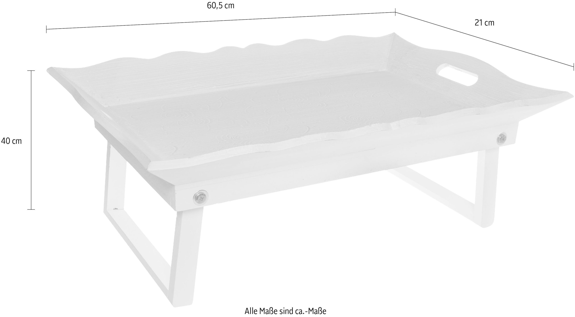 Myflair Möbel & Accessoires Tablett »Mariella, beige«, Bett-Tablett mit praktischen Standfüßen