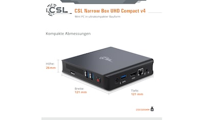 Mini-PC »Narro Box Ultra HD Compact v4 / 1000 GB / Win 11 Home«