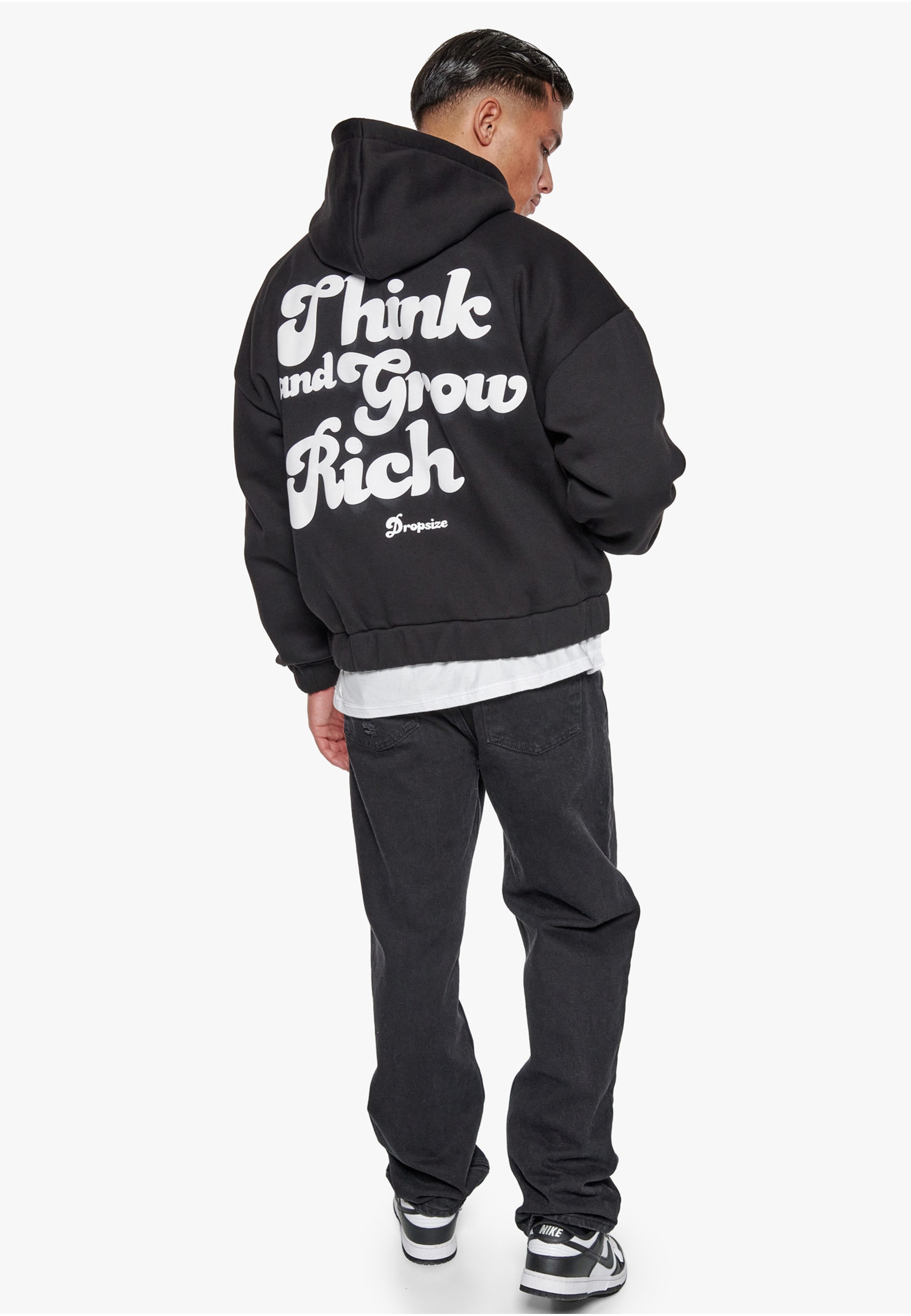 Dropsize Kapuzenfleecejacke »Dropsize Herren Dropsize Heavy Grow Rich Zip Hoodie« 1 Stk. tlg. mit Kapuze