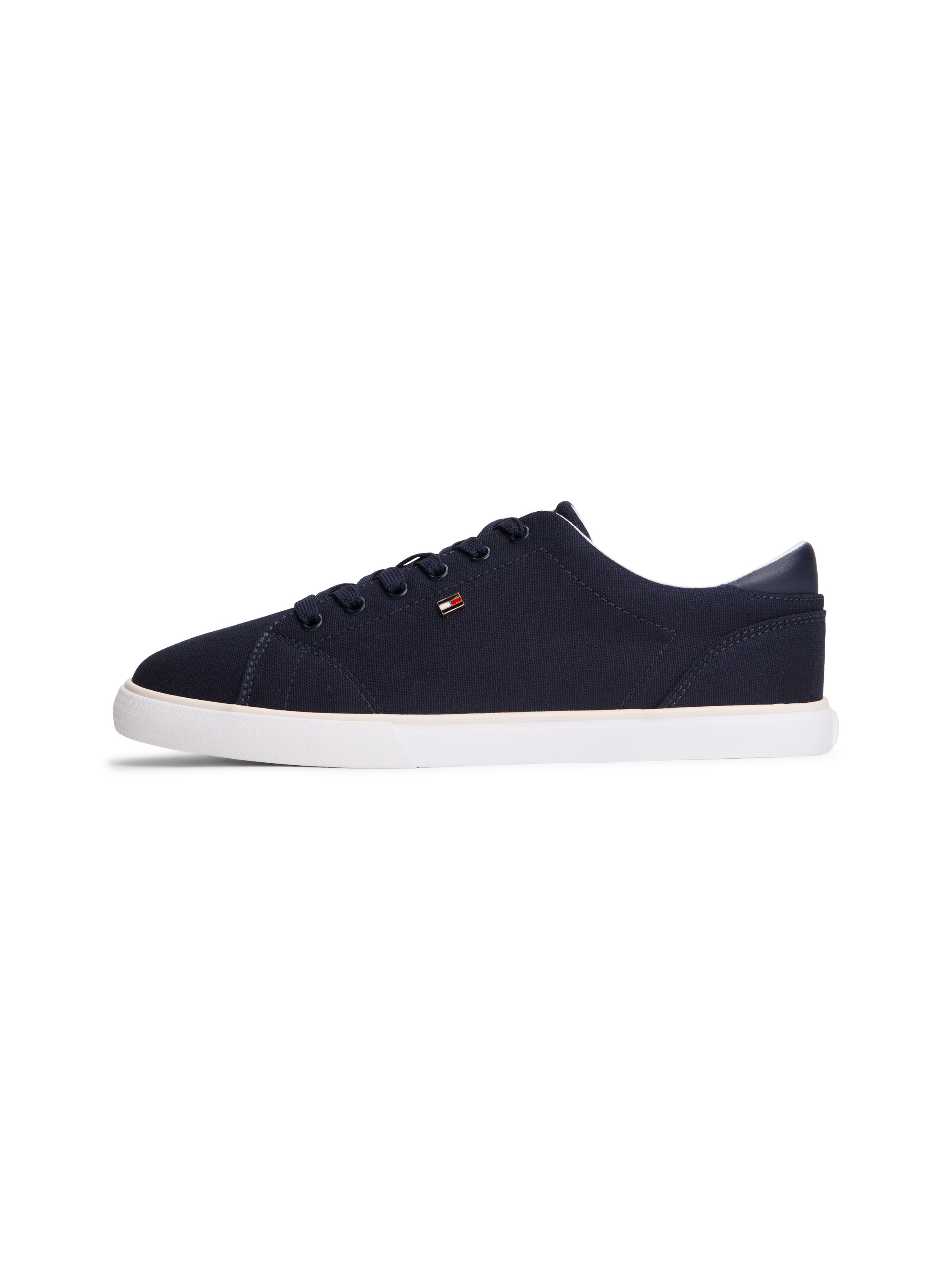 Tommy Hilfiger Plateausneaker »TH LOW PROFILE VULC CANVAS«  Halbschuh, Schnürer, Freizeitschuh mit gepolstertem Schaftrand