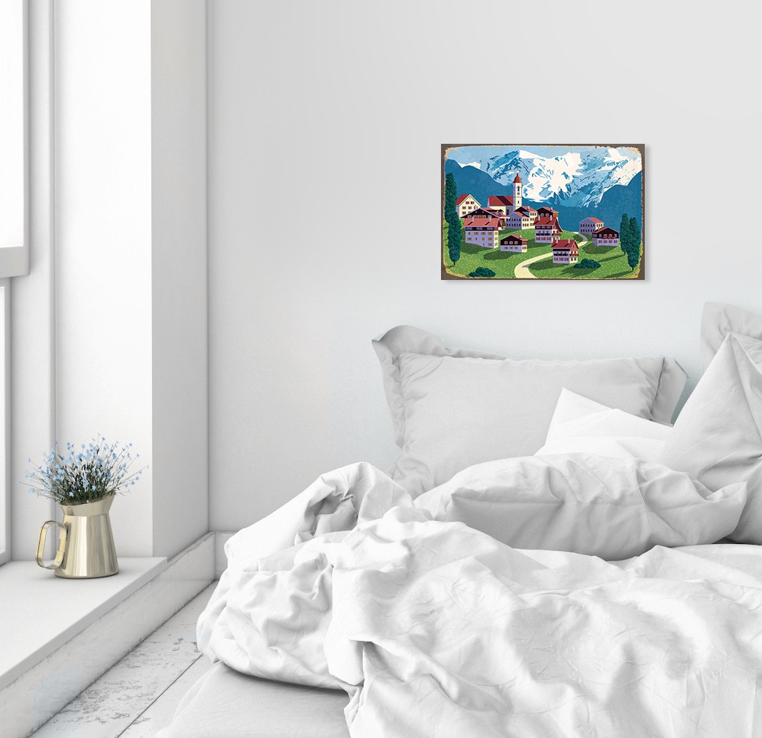 queence Metallbild "Heidi" Berge & Alpenbilder  Schweiz Stahlschild, Blechs günstig online kaufen