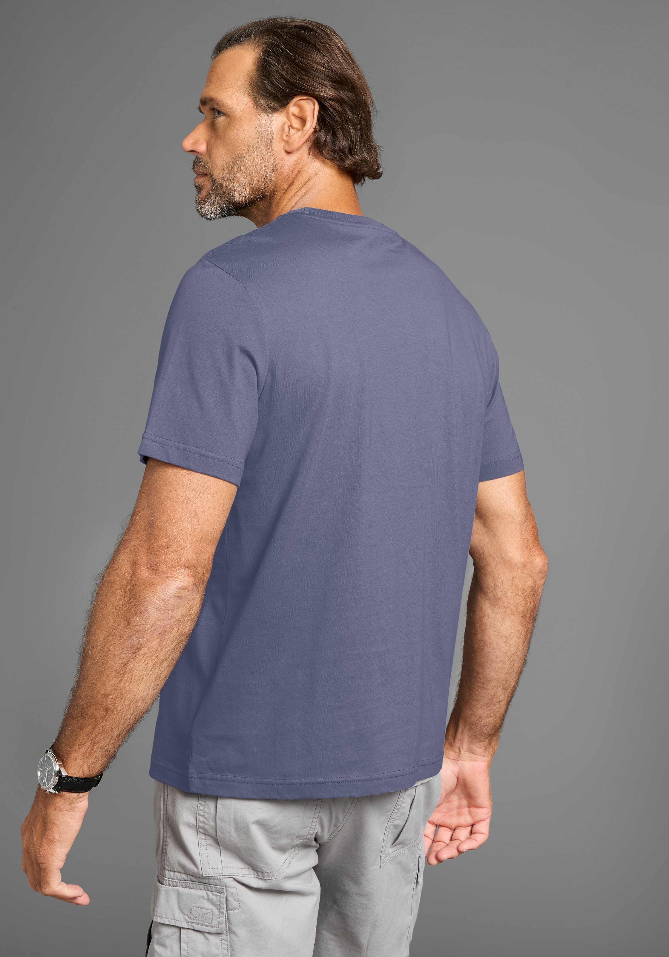 Mans World T-Shirt, mit großem sportlichen Logo-Print günstig online kaufen