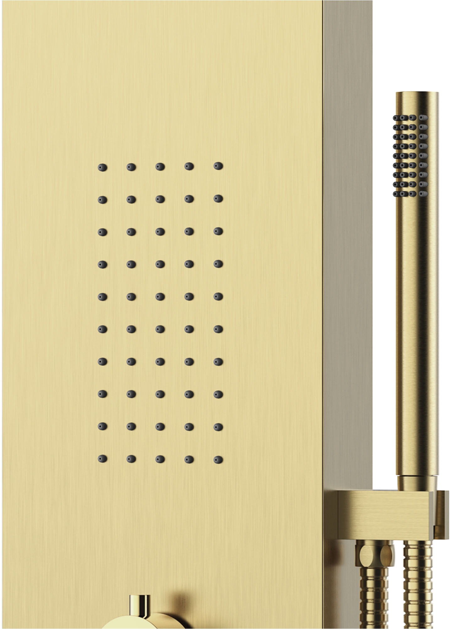 Marwell Duschsäule »Essenza gold«, Edelstahl Regendusche, 125x20 cm