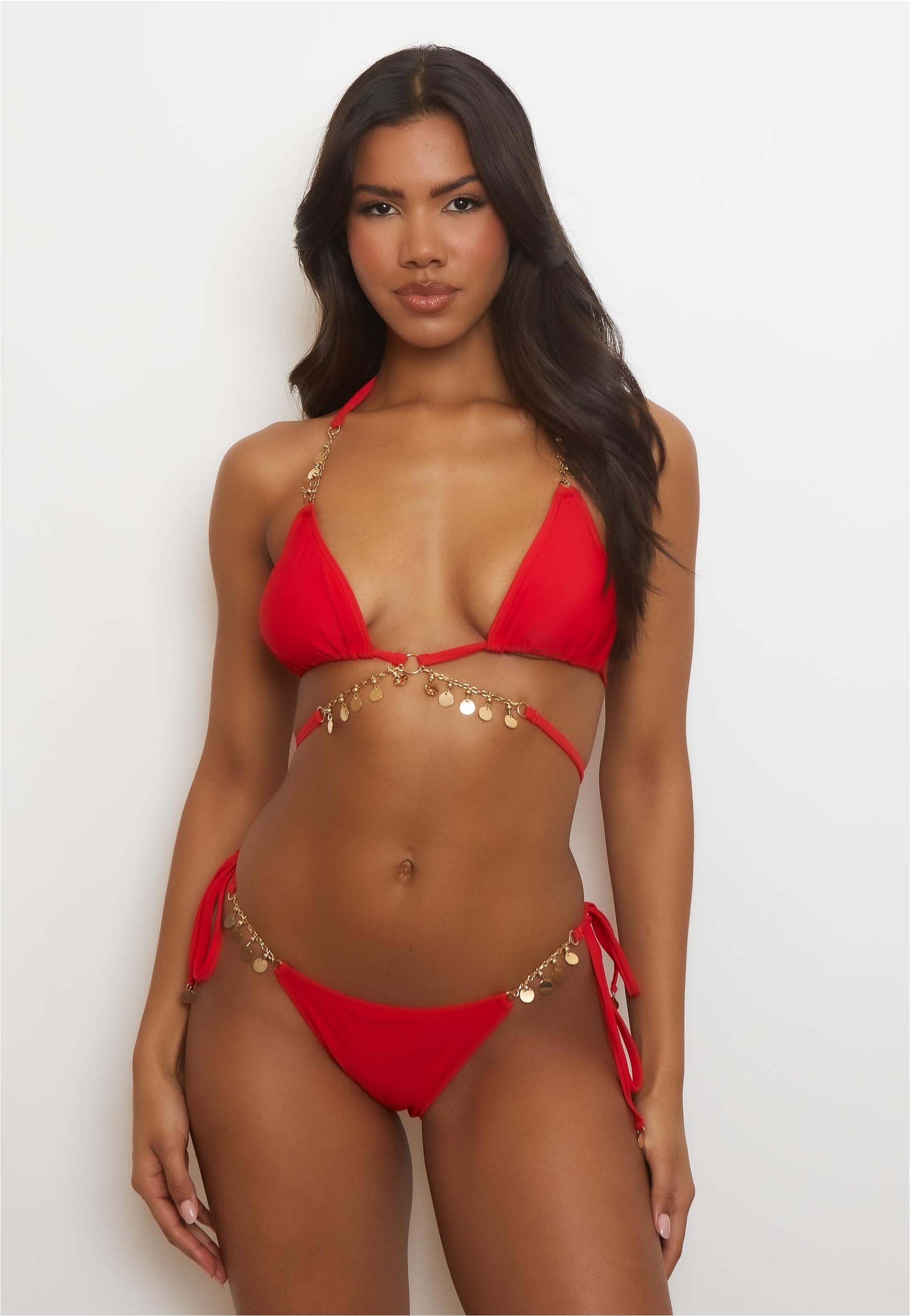 Moda Minx Bikini-Hose "Valentina" Panty, 1 Stk. mit seitlicher Bindung und funkelnden Anhängern