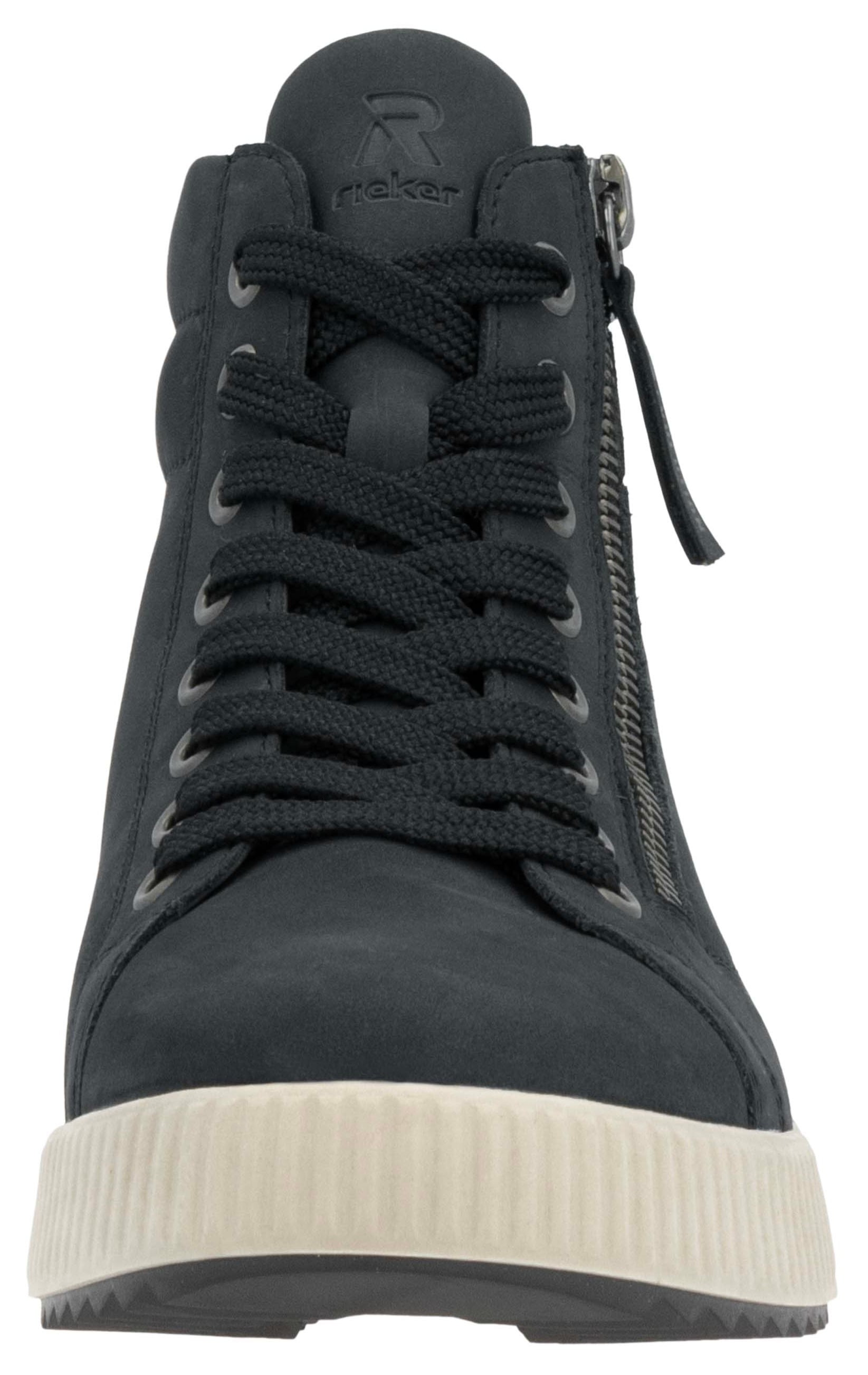 RIEKER Sport Schnürboots, Stiefelette, High Top Sneaker, Freizeitboots mit Reißverschluss