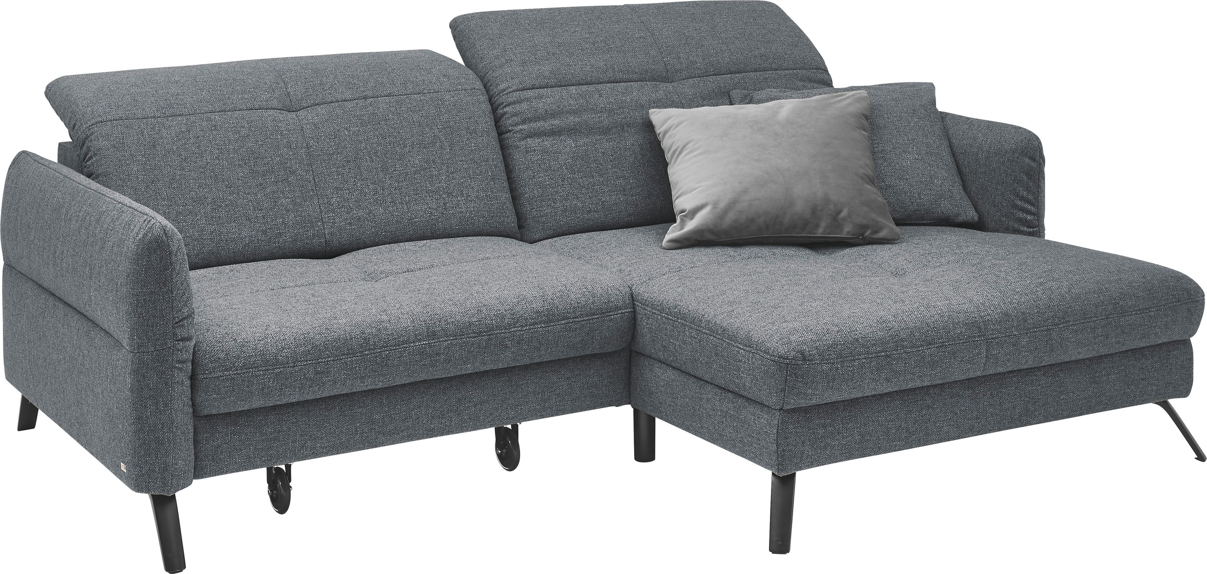 set one by Musterring Ecksofa »SO 4400 V«, wahlweise mit motorischer Bettfunktion & Kopfverstellung, Fuß schwarz