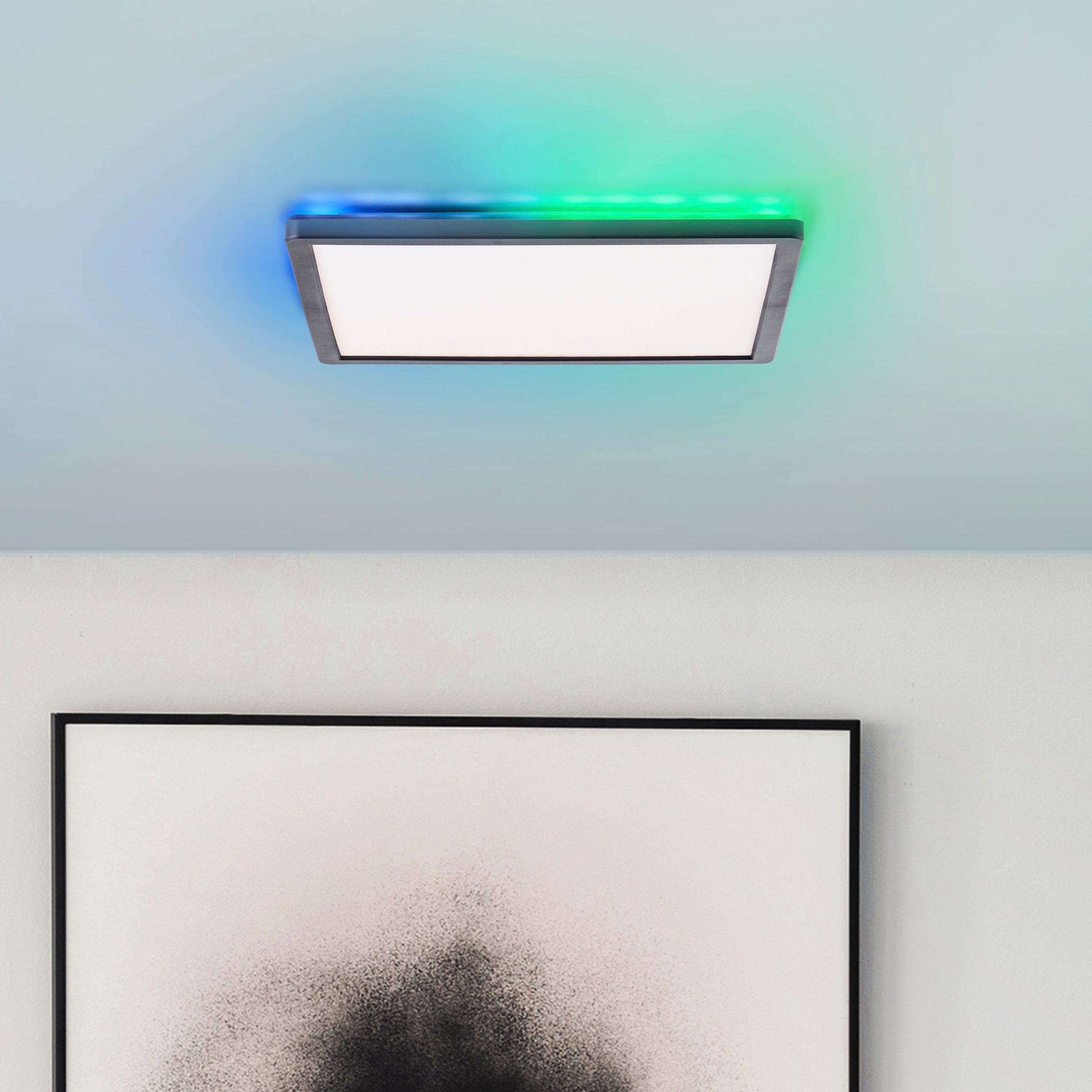 my home LED Deckenleuchte »Elliot«, 29,5 x 29,5 cm, 2200 Lumen, 3000-6500  Kelvin, weiß/schwarz | BAUR