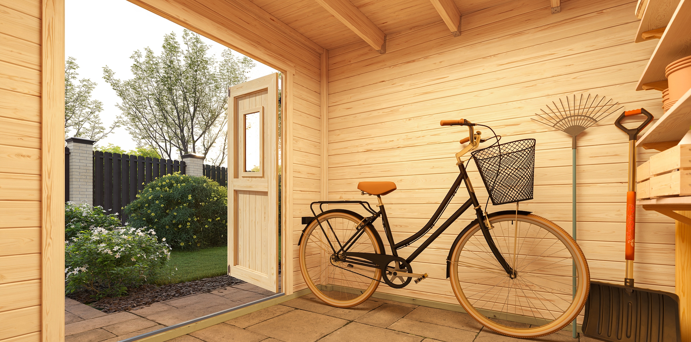 Nordic Holz Gartenhaus »Felix 1,5«, kleiner stilvoller Schuppen mit Flachdach