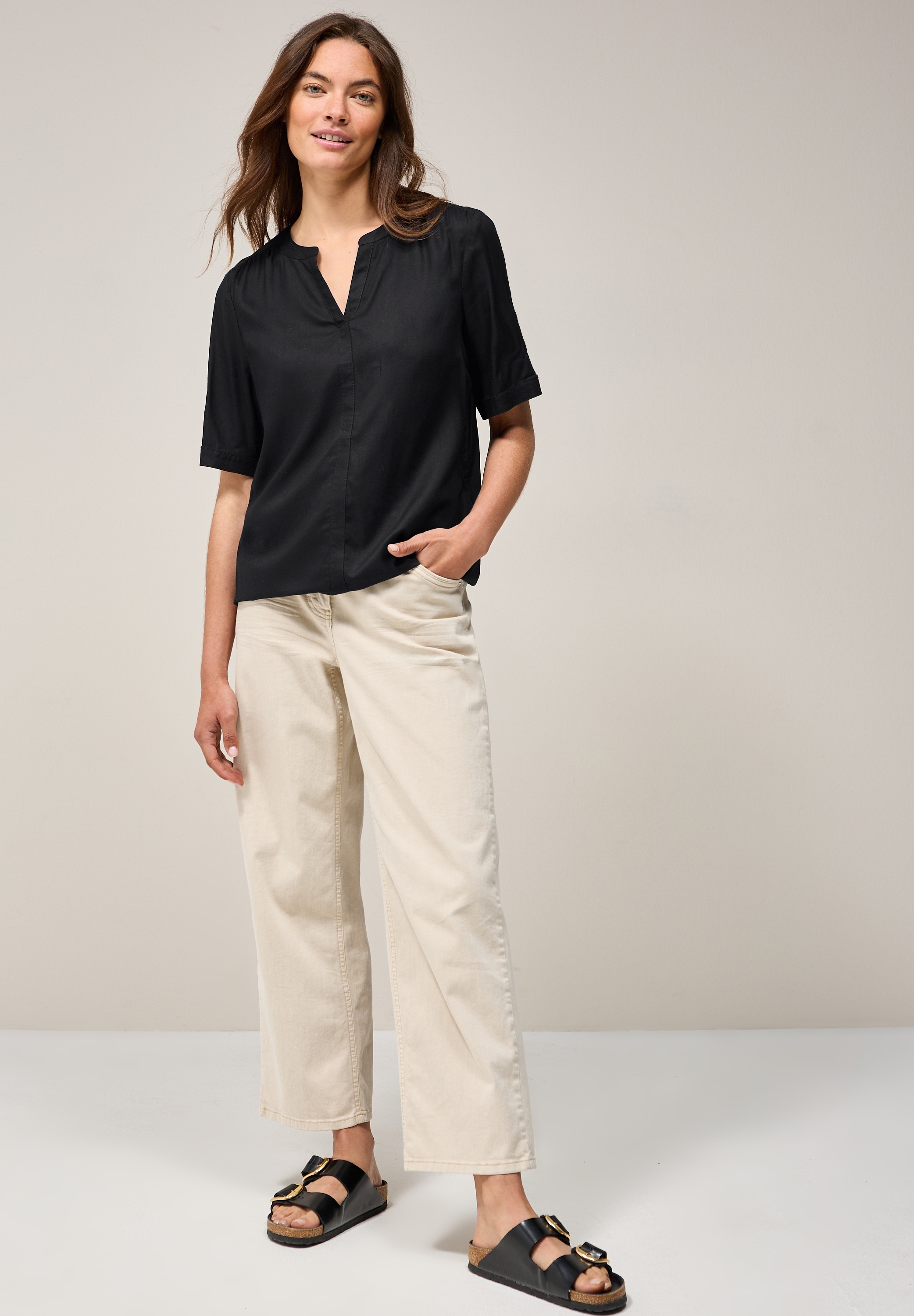 Thumbnail - Cecil Kurzarmbluse mit Elastiksaum