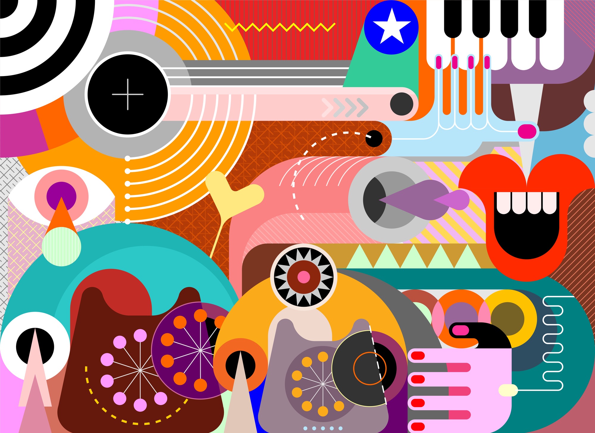 A.S. Création Vliestapete »Abstrakte PopArt Fototapete Bunt« matt strukturiert