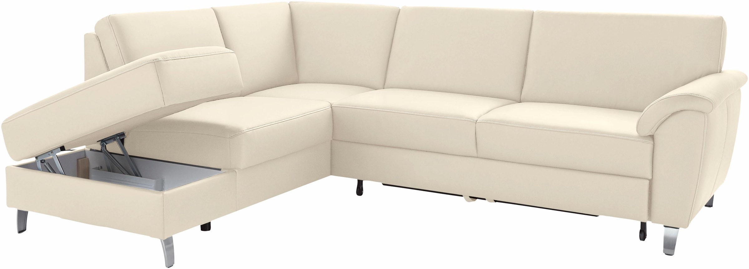 sit&more Ecksofa »Texel L-Form«, mit Federkern, wahlweise mit Bettfunktion und Bettkasten