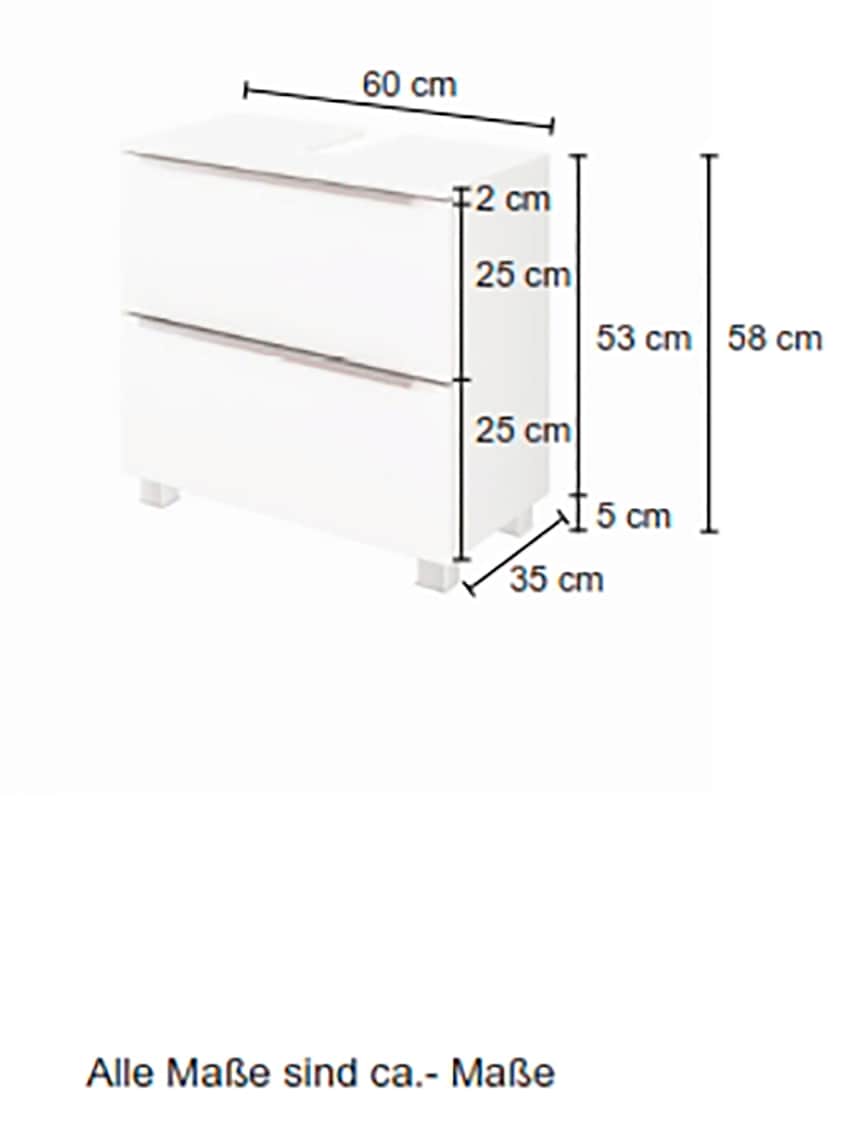 HELD MÖBEL Waschbeckenunterschrank »Matera«, 60 | cm, kaufen mit Softclose-Funktion Breite BAUR MDF-Fronten matten und