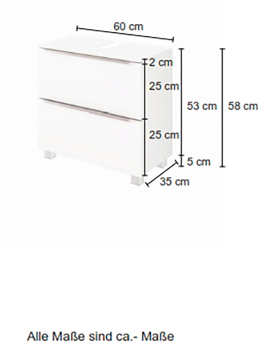 kaufen MDF-Fronten | matten 60 HELD Breite BAUR und Softclose-Funktion mit MÖBEL »Matera«, cm, Waschbeckenunterschrank