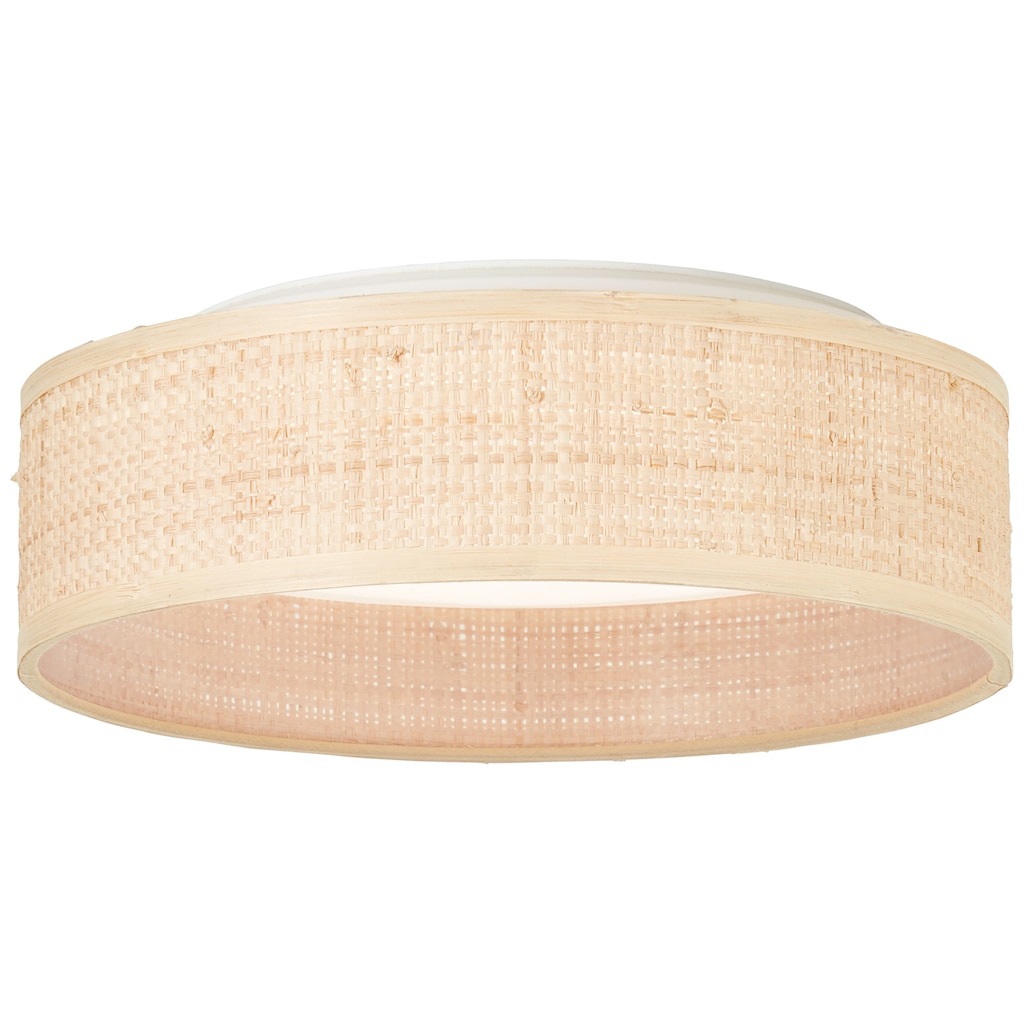 Brilliant LED Deckenleuchte »Zoe«, CCT über Wandschalter, 3100 lm, Ø 28 cm, Raffia, natur/weiß