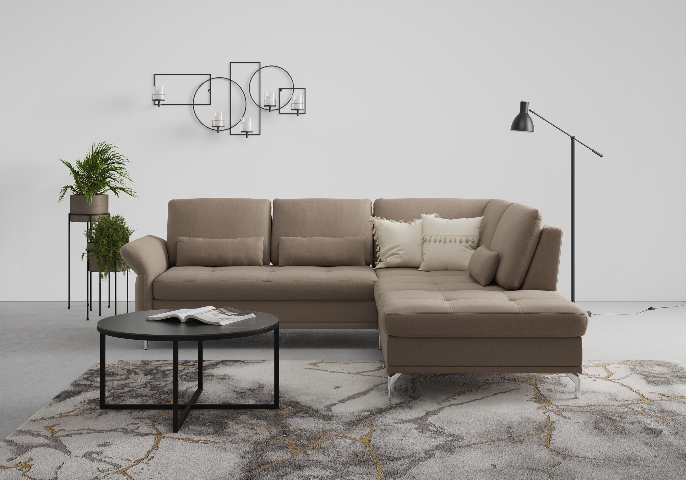 Thumbnail - Home affaire "Palm Beach L-Form" Federkern, mit Sitztiefenverstellung, wahlweise mit Bettfunktion