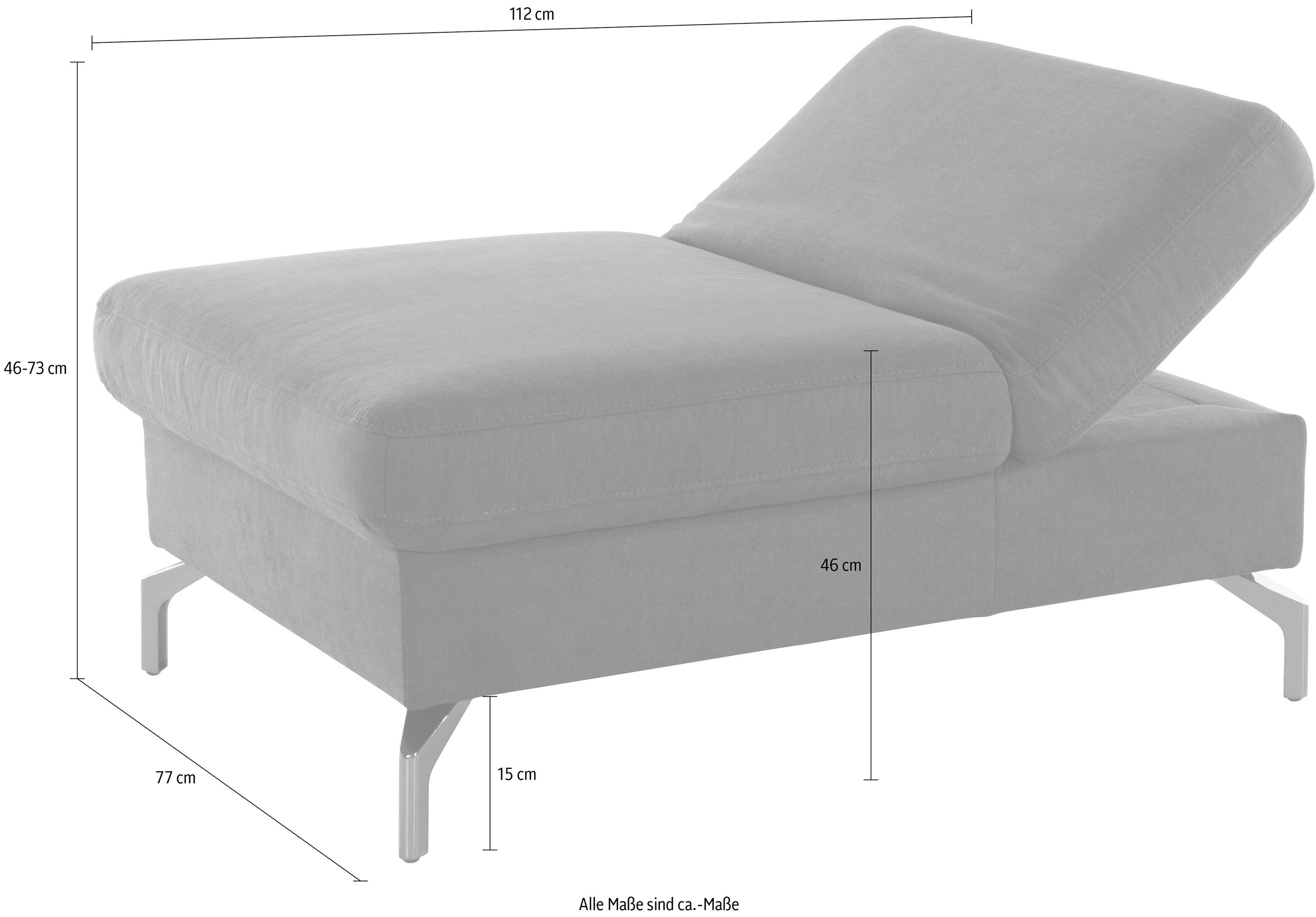 sit&more Hocker »Brisbane« Fußhöhe 15 cm, mit Federkern und Klappfunktion