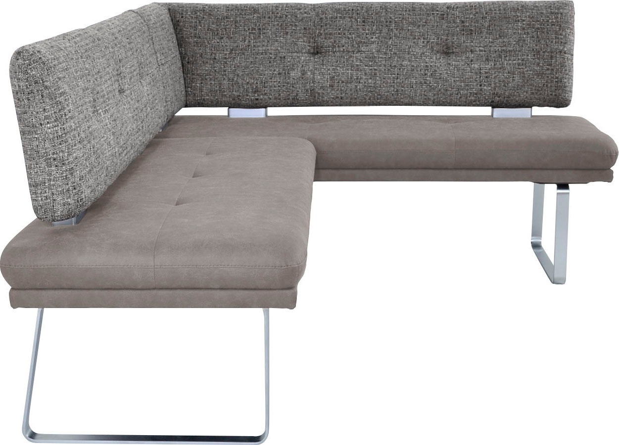 K+W Komfort & Wohnen Eckbank "Giacomo II" Flachstahlkufe in edelstahlfarbig günstig online kaufen