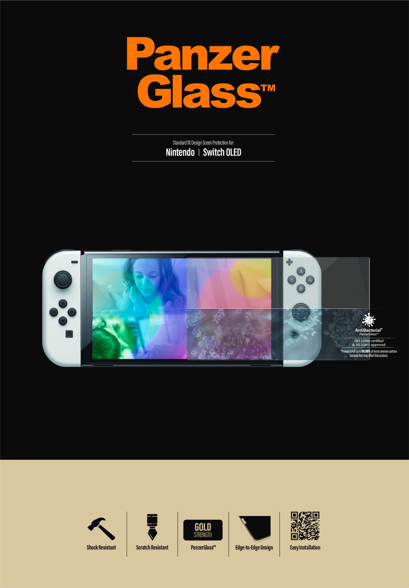 PanzerGlass Displayschutzglas »Screen Protector«, für Nintendo Switch, (1 St.), Bildschirmschutz, Displayschutzfolie,Einfach anbringen,kratz-&stoßfest