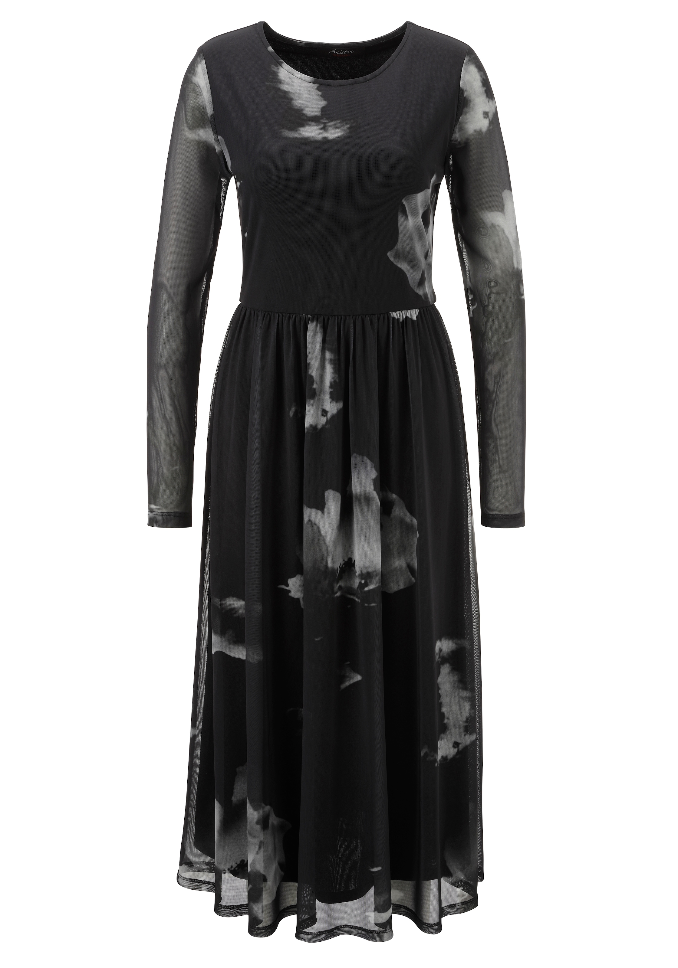 Aniston CASUAL Midikleid, mit großflächigen Batik-Blüten bedruckt - NEUE KOLLEKTION