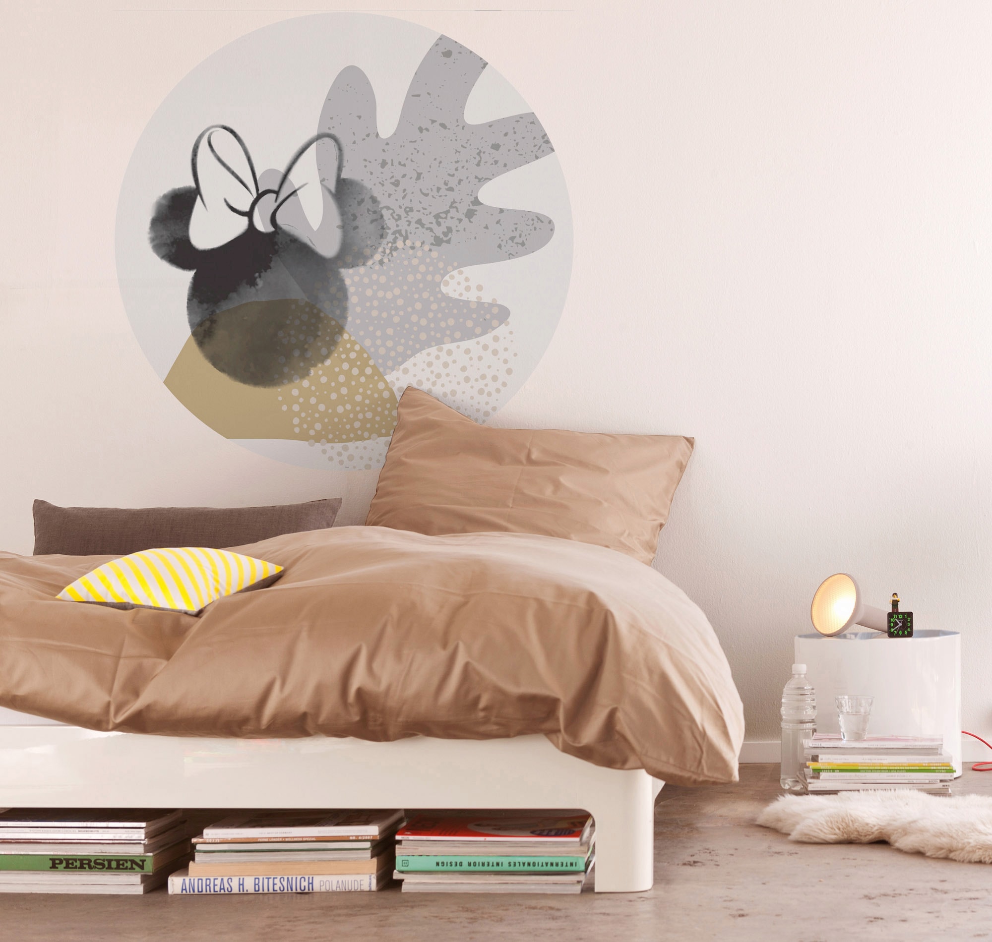 Komar Fototapete »Minnie Loop Art«, 125x125 cm (Breite x Höhe), rund und selbstklebend
