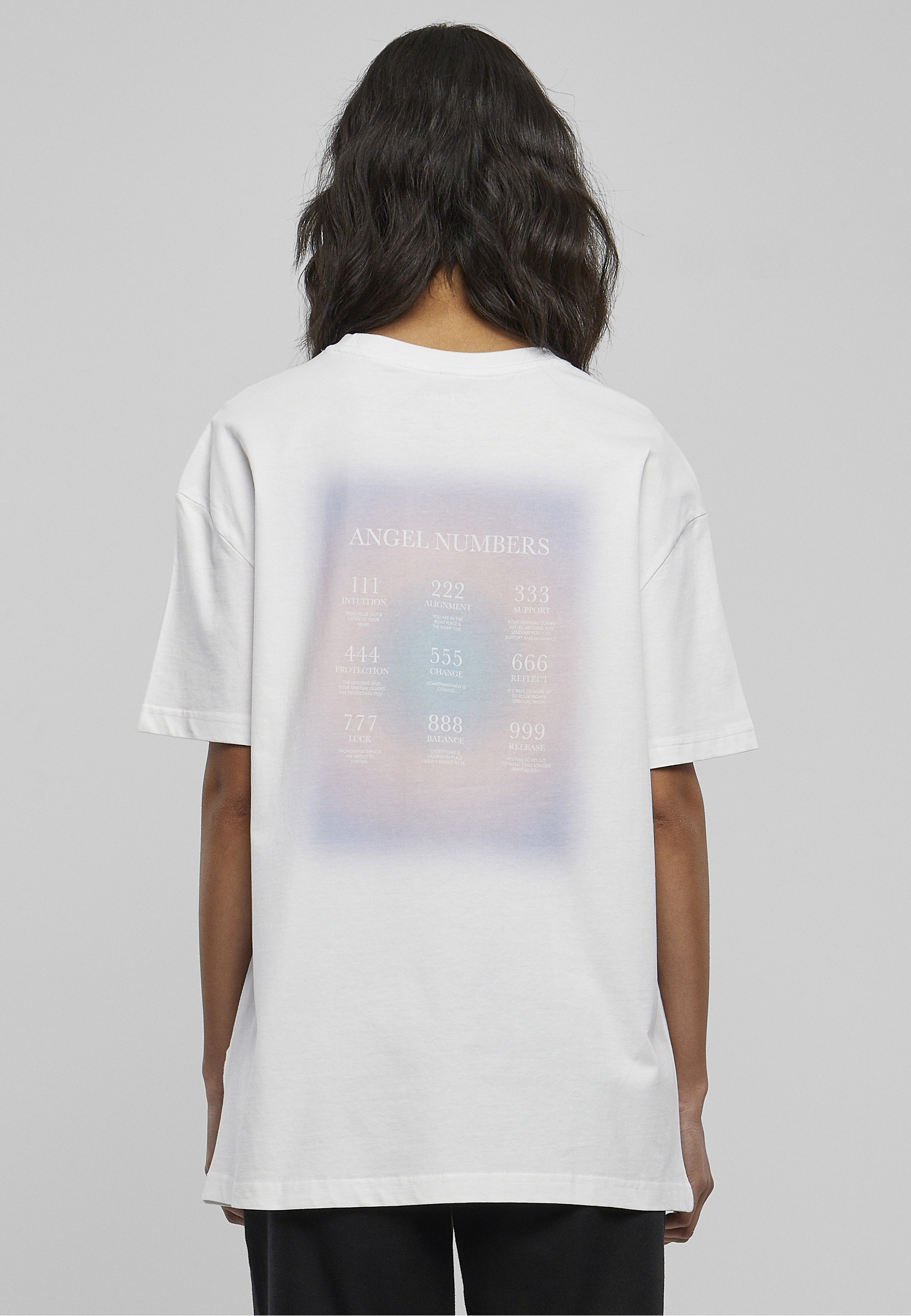 Miss Tee Kurzarmshirt »Miss Tee Damen Angel Numbers Oversize Boyfriend Tee« 1 Stk.