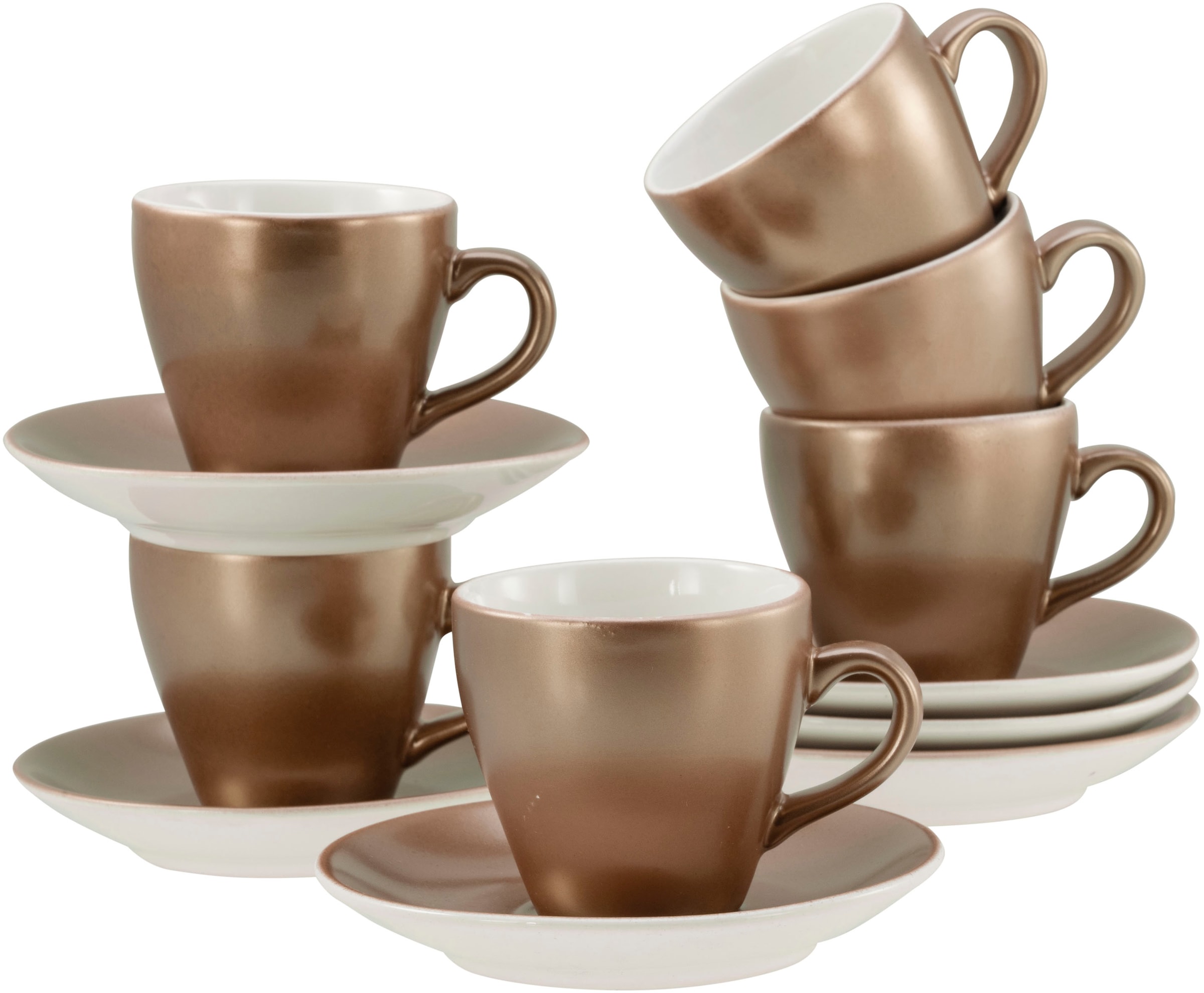 CreaTable Espressotasse "Golden Days Weiß, Espressoset, 12-tlg." Goldfarben günstig online kaufen