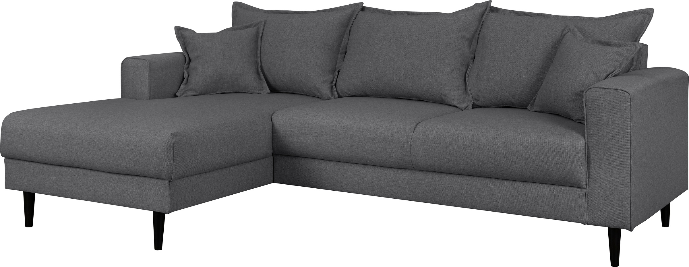Home affaire Ecksofa »VEYRAS L-Form, hoher Sitzkomfort, Maße B/T/H: 230/150/76 cm«, mit Wellenunterfederung, incl. Rückenkissen und Zierkissen