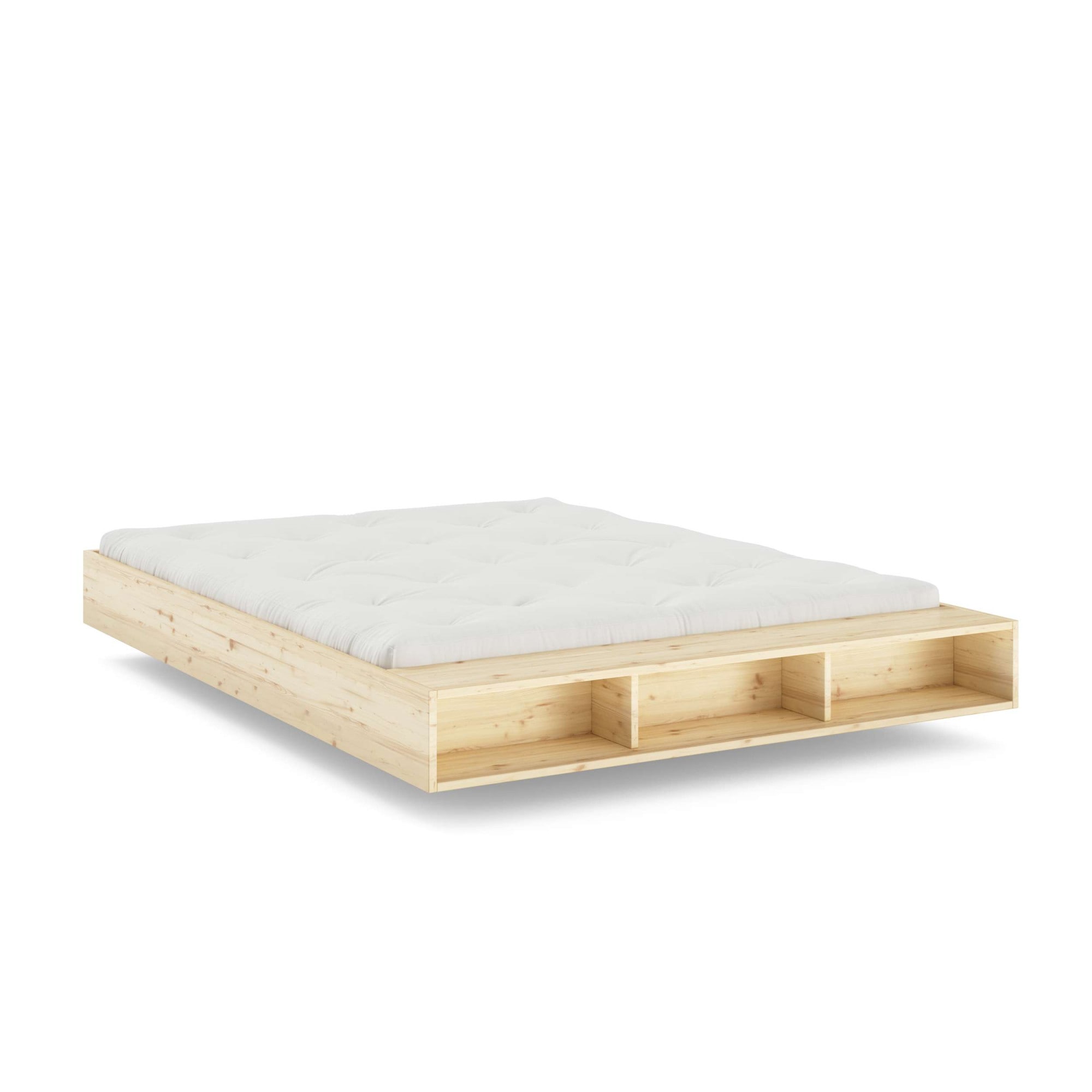 Karup Design Stauraumbett »Merge Bed Bettgestell m. integrierter Bank m. Stauraum, mehrere Größen«, inkl. Lattenrost, excl. Matratze, FSC®-zertifiziertes Massivholz
