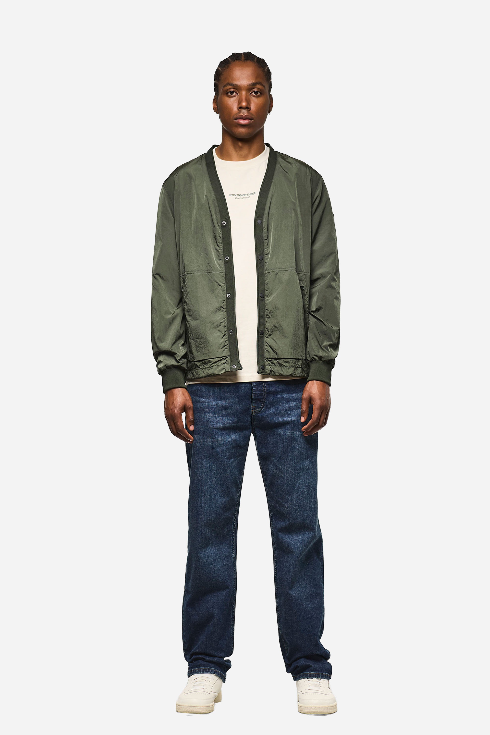 Weekend Offender Wolljacke »RONSON PARACHUTE CARDIGAN Herren«, ohne Kapuze, Jacke Herren, leichte Überjacke, V-Ausschnitt, Strickjacke, Sale