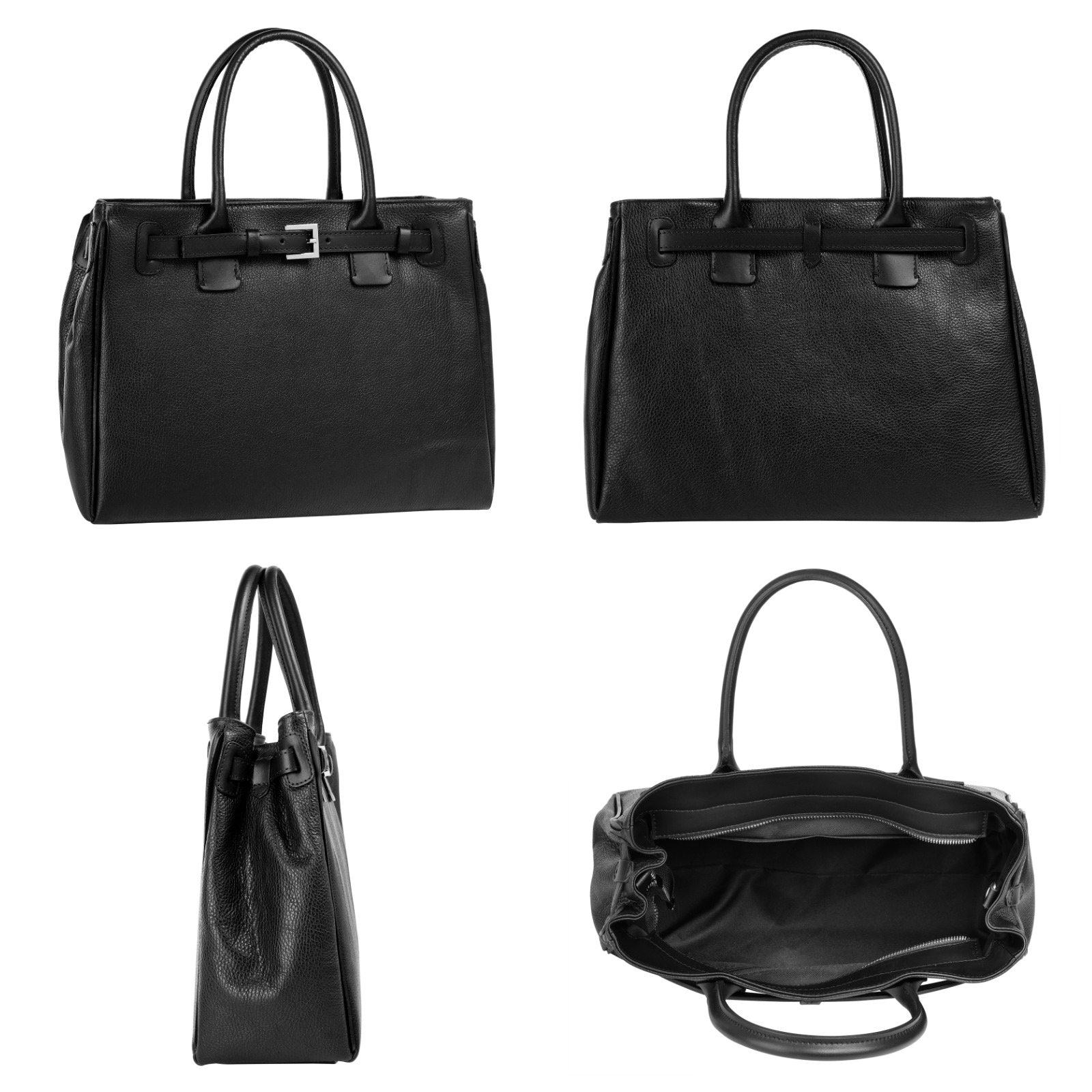 Cluty Henkeltasche, echt Leder, Made in Italy