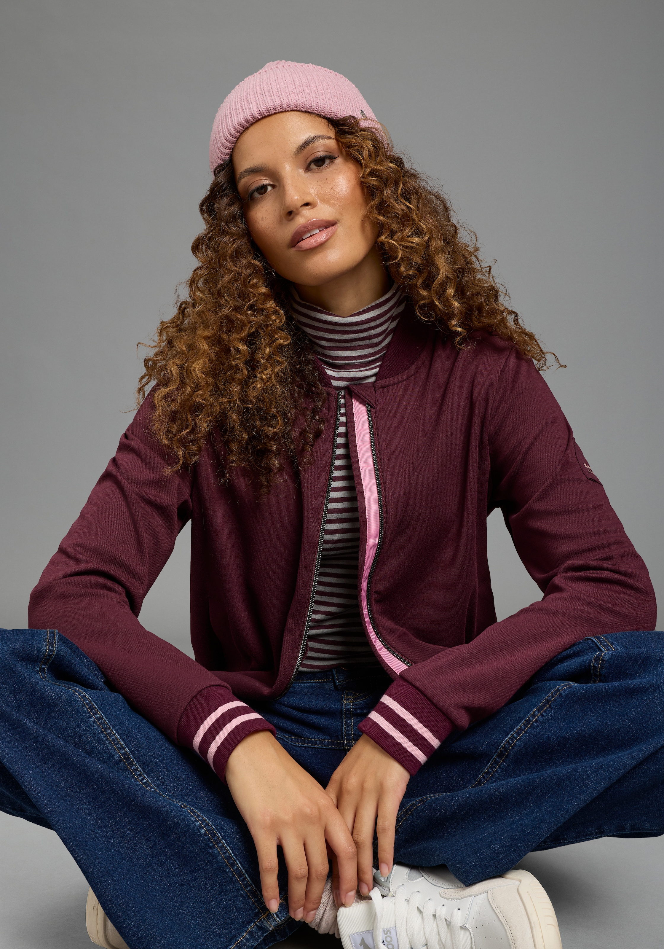 KangaROOS Blouson aus softem Materialmix, mit Kontrastdetails, Reißverschluss