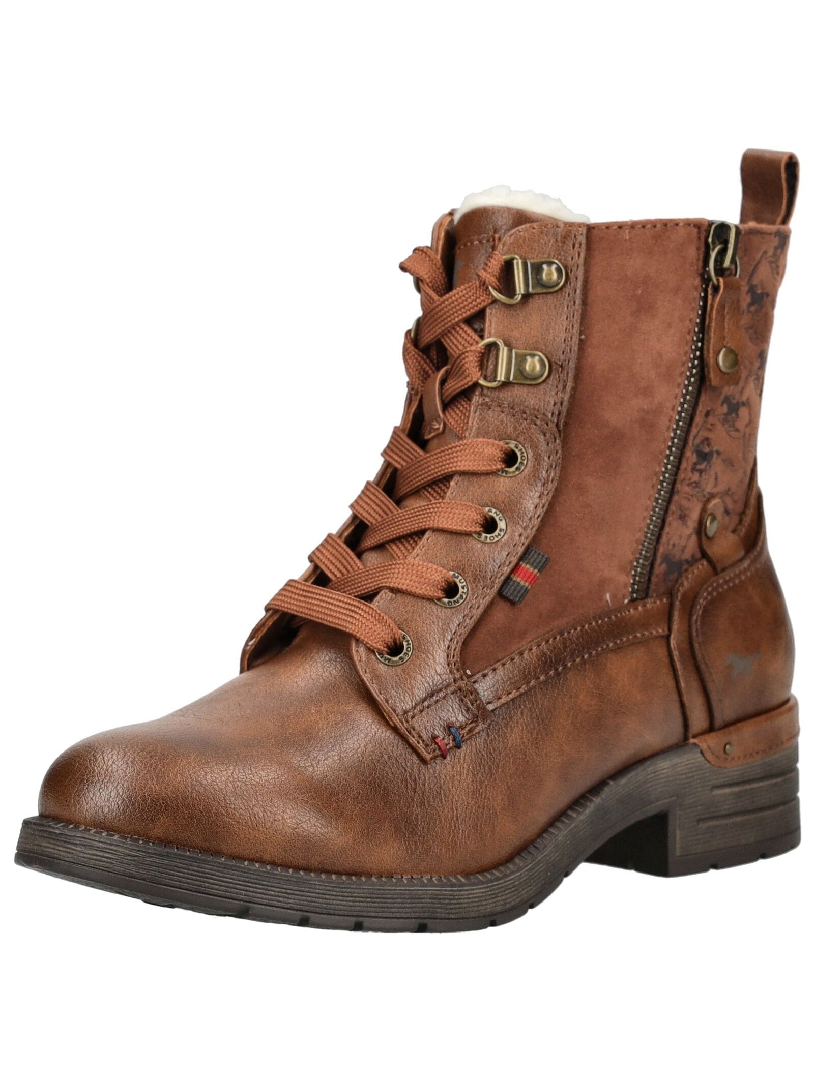Mustang Shoes Schnürstiefelette "Mustang Shoes Stiefelette Lederimitat/Text günstig online kaufen