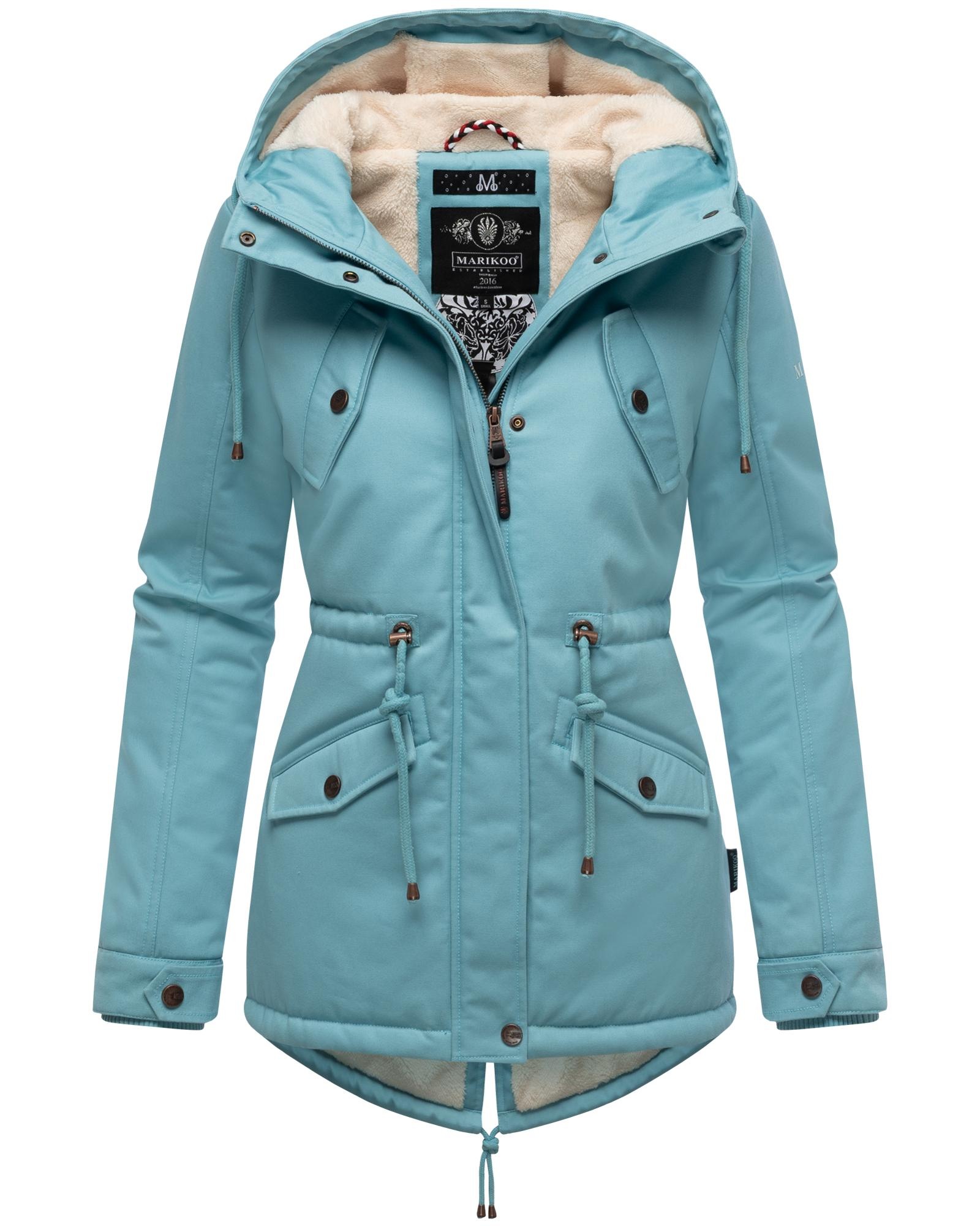 Marikoo Winterjacke »Manolya«, mit Kapuze, stylischer Kurzmantel mit weichem Teddyfell-Futter
