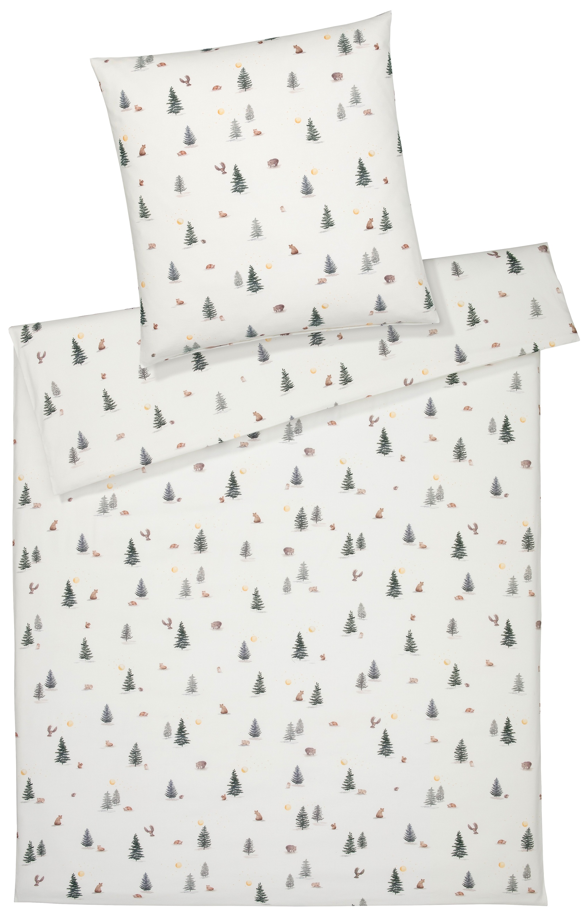 Elegante Bettwäsche "Winterwald" 2 Stk. tlg. angenehmes Hautgefühl günstig online kaufen