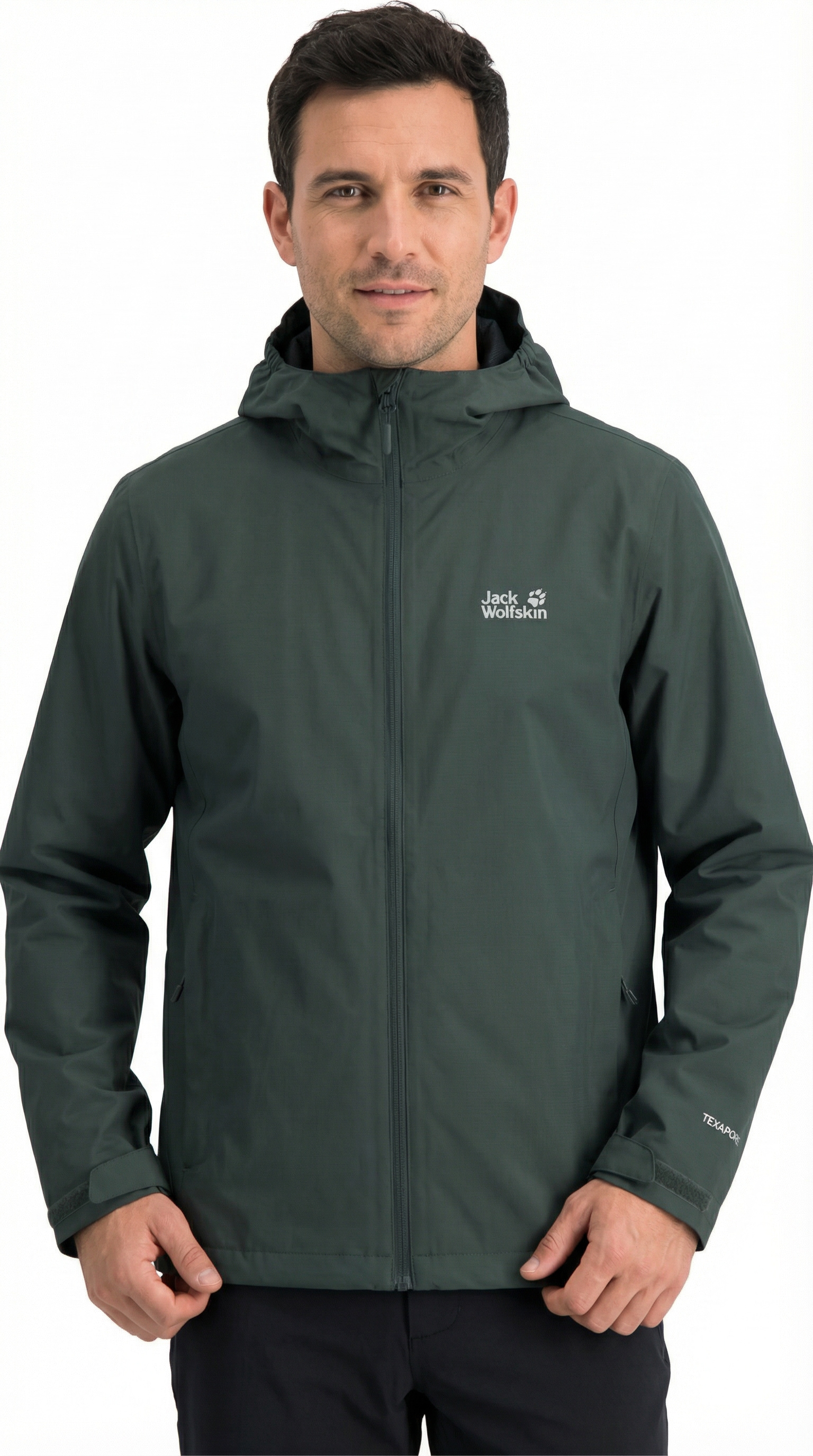 Jack Wolfskin Regenjacke "OUTROVERT 2L JKT M" mit Kapuze mit Kapuze, atmungsaktiv, wasserdicht