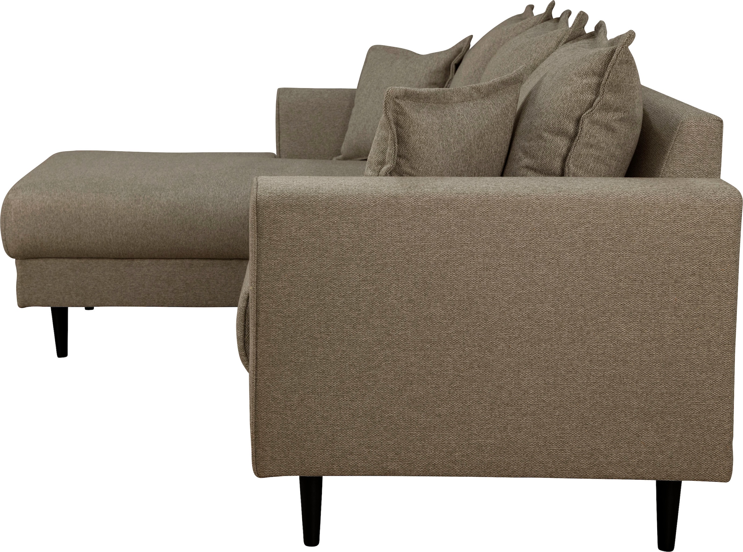 Home affaire Ecksofa »VEYRAS L-Form, hoher Sitzkomfort, Maße B/T/H: 230/150/76 cm«, mit Wellenunterfederung, incl. Rückenkissen und Zierkissen