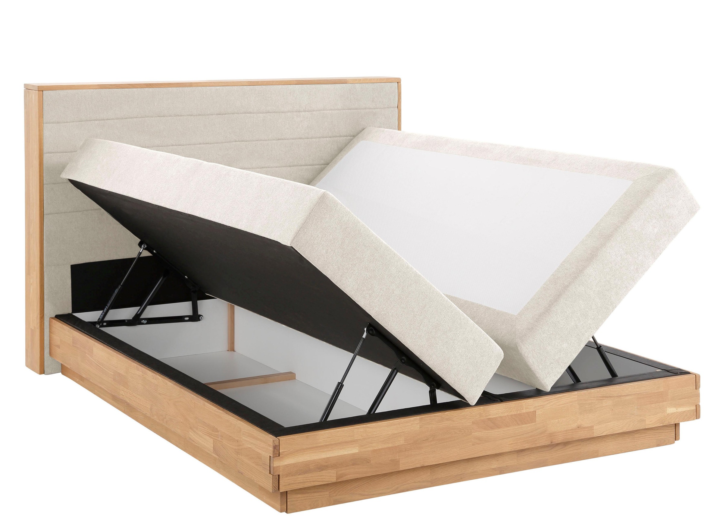 Home affaire Boxspringbett »Cavan« Eiche, inkl. Bettkasten & Topper, verschiedene Härtegrade (auch H4)