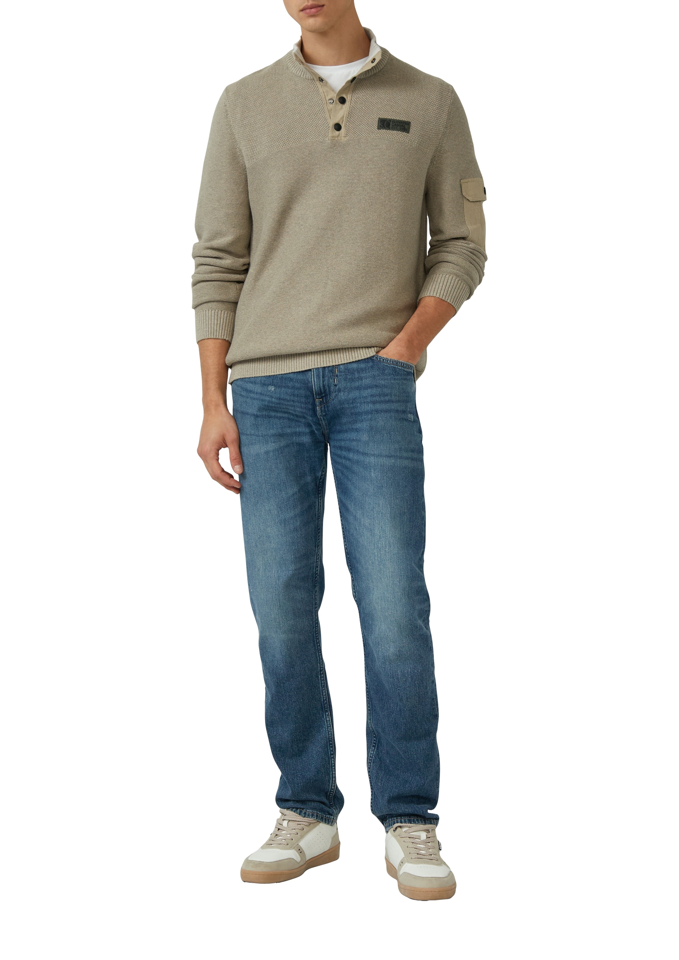 s.Oliver Strickpullover mit Logo Stickerei