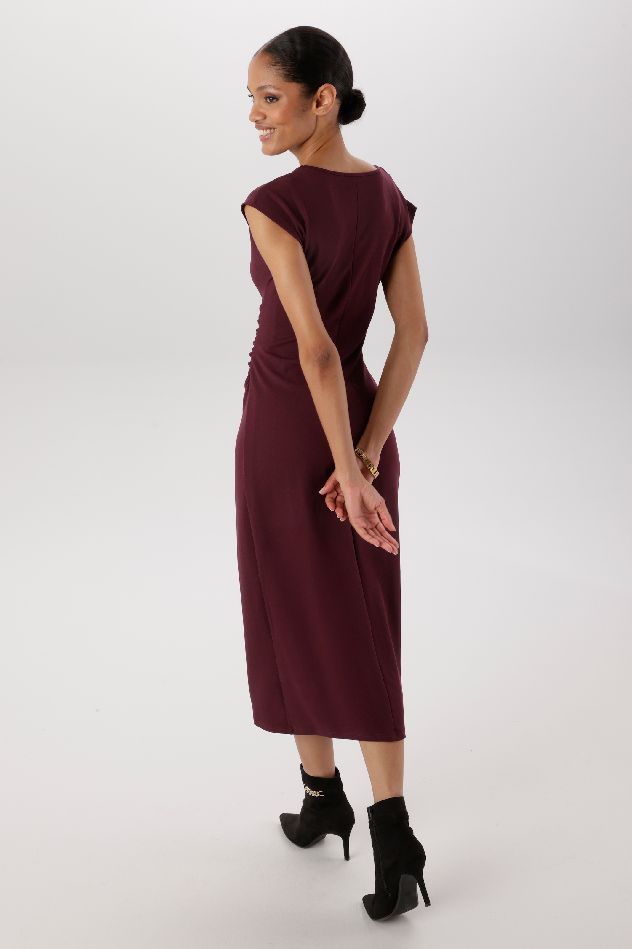 Aniston SELECTED Midikleid mit Wasserfallkragen - NEUE KOLLEKTION