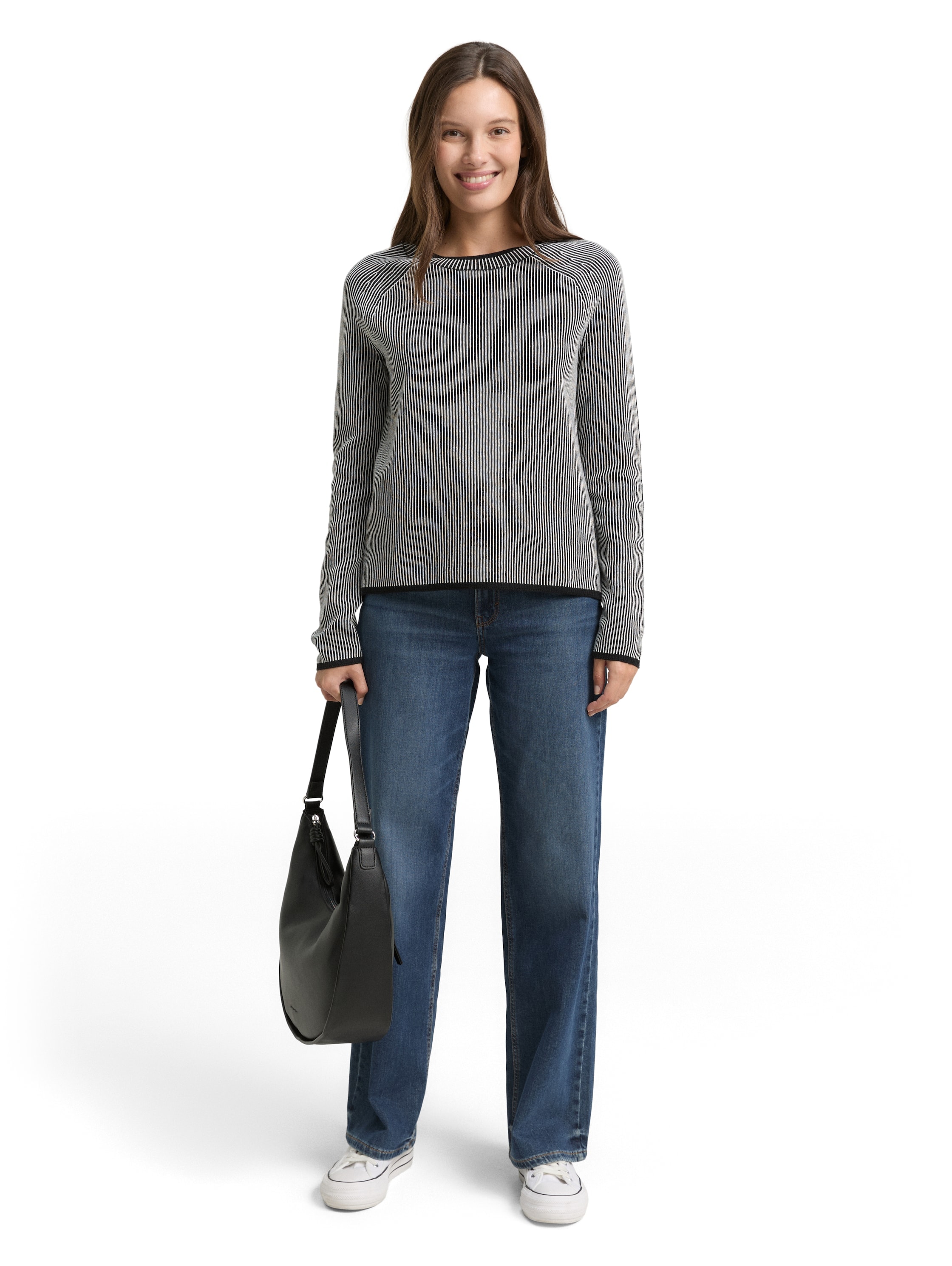 TOM TAILOR Strickpullover mit feinen Streifen