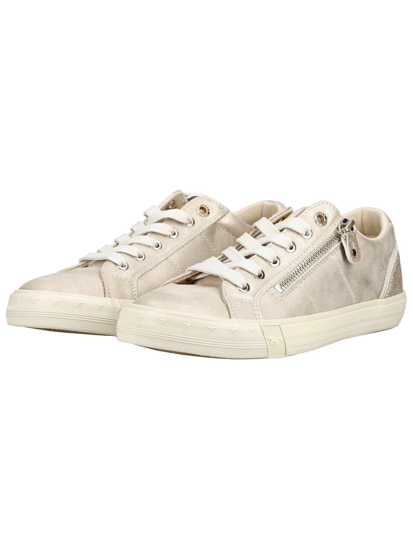 Sneaker MUSTANG SHOES "Mustang Shoes Sneaker Lederimitat", Herren, Gr. 39, cream, Lederimitat, Schuhe Sneaker 6