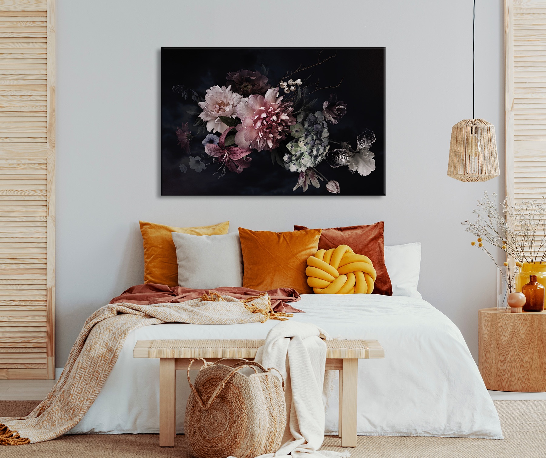 Bönninghoff Leinwandbild "Wandbild BLUMEN 78x118 cm – Leinwandbild Keilrahmen Deko modern" Blumen  Blumenbilder  Orchidee 1 Stk. tlg. auf Keilrahmen gespannt