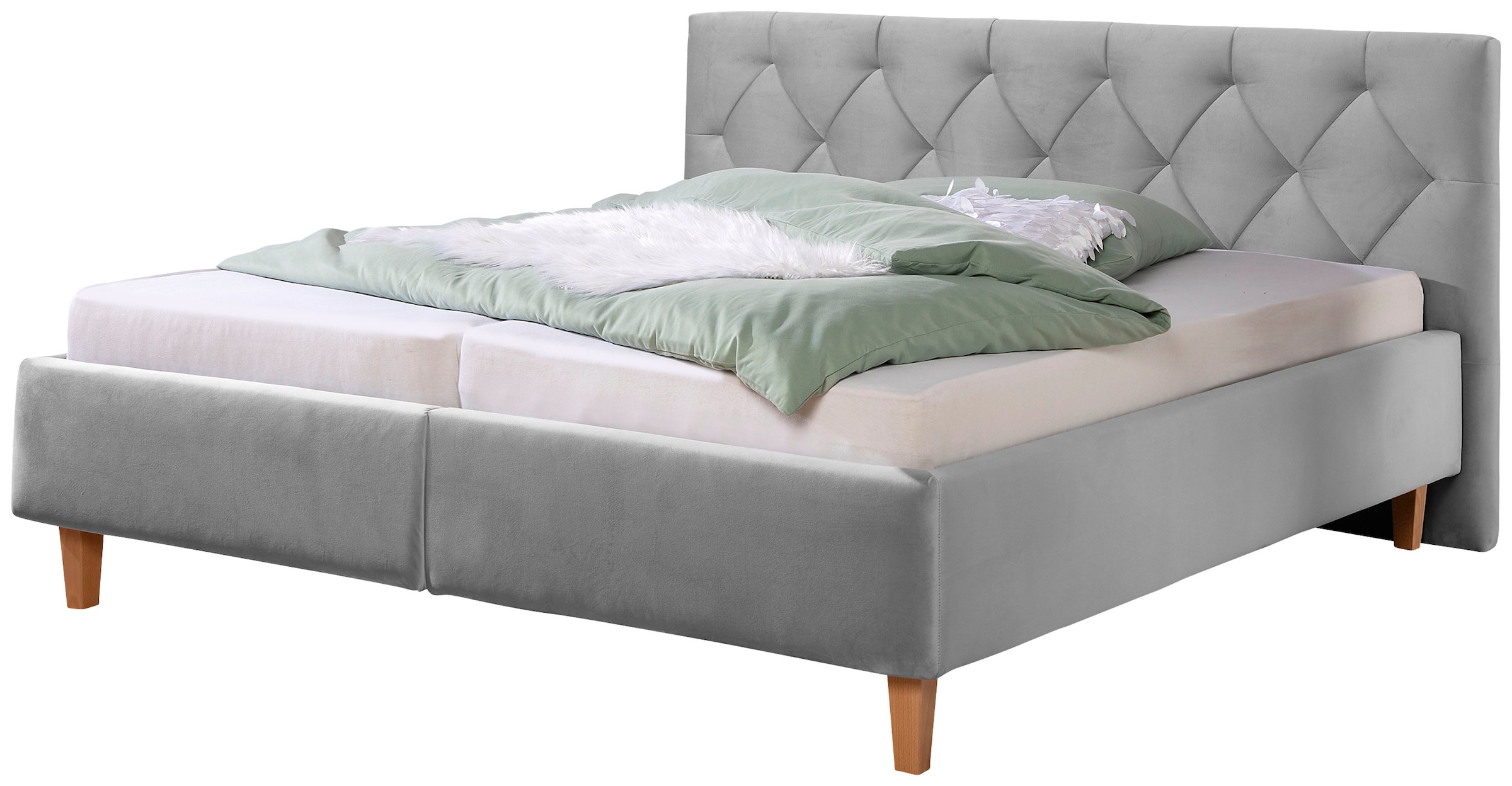 Home affaire Polsterbett "Sunley 100" Kreuzsteppung, Kopfteilhöhe 102 cm, o günstig online kaufen