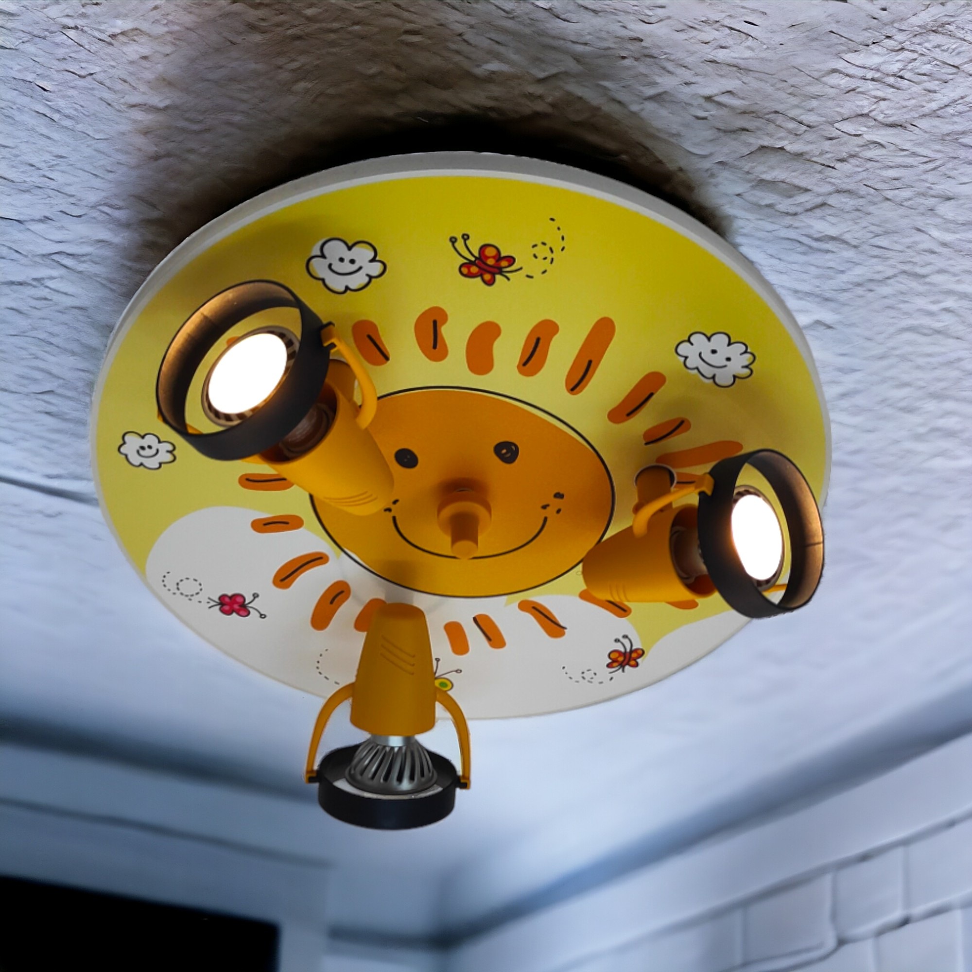 niermann Deckenleuchte »Kinderlampe mit Motiv "Sunny", Strahler für Kinderzimmer« GU10 1 Stk. 3 schwenk- und drehbare Strahler, Made in Germany